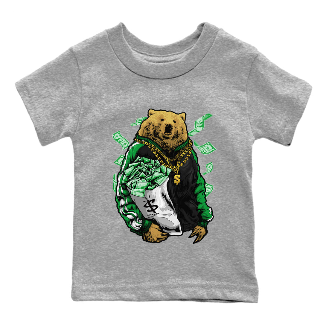 Air Jordan 1 Celtics Shirt To Match Jordans Rich Bear Sneaker Tees Air Jordan 1 Retro Celtics Drip Gear Zone Sneaker Matching Clothing Kids Shirts Heather Grey 2