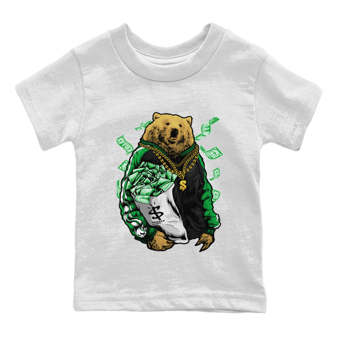 Air Jordan 1 Celtics Shirt To Match Jordans Rich Bear Sneaker Tees Air Jordan 1 Retro Celtics Drip Gear Zone Sneaker Matching Clothing Kids Shirts White 2
