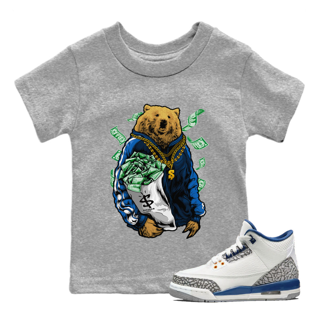 Air Jordan 3 Wizards Rich Bear Baby and Kids Sneaker Tees Air Jordan 3 Retro Wizards Kids Sneaker Tees Size Chart