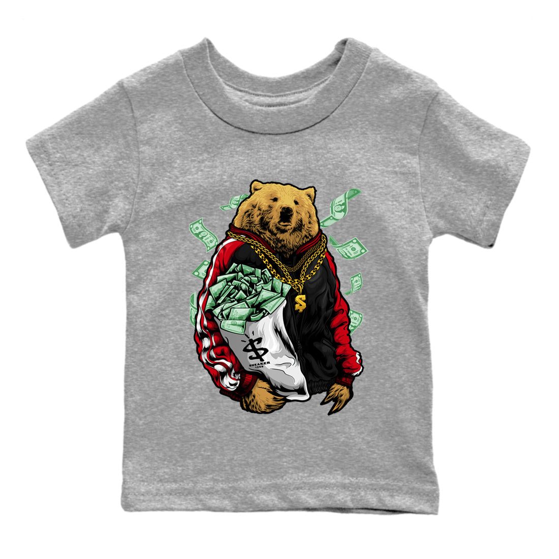 Air Jordan 6 Toro Bravo Shirt To Match Jordans Rich Bear Sneaker Tees Jordan 6 Toro Bravo Drip Gear Zone Sneaker Matching Clothing Kids Shirts Heather Grey 2