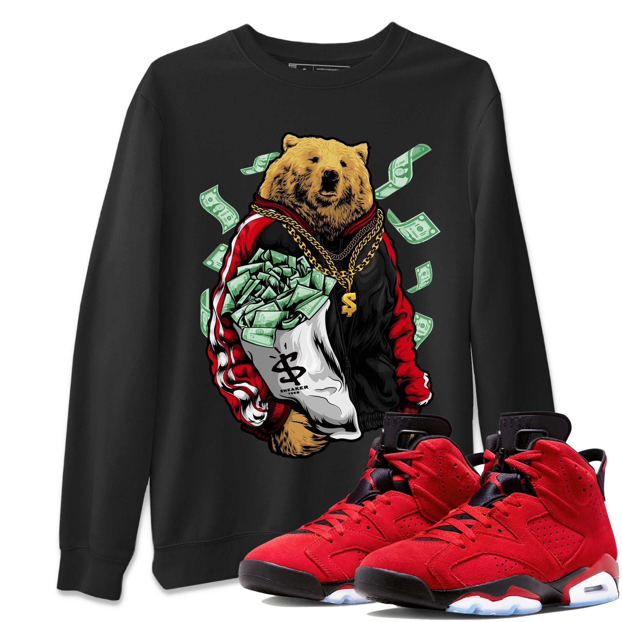 Air Jordan 6 Toro Bravo Shirt To Match Jordans Rich Bear Sneaker Tees Jordan 6 Toro Bravo Drip Gear Zone Sneaker Matching Clothing Unisex Shirts Black 1