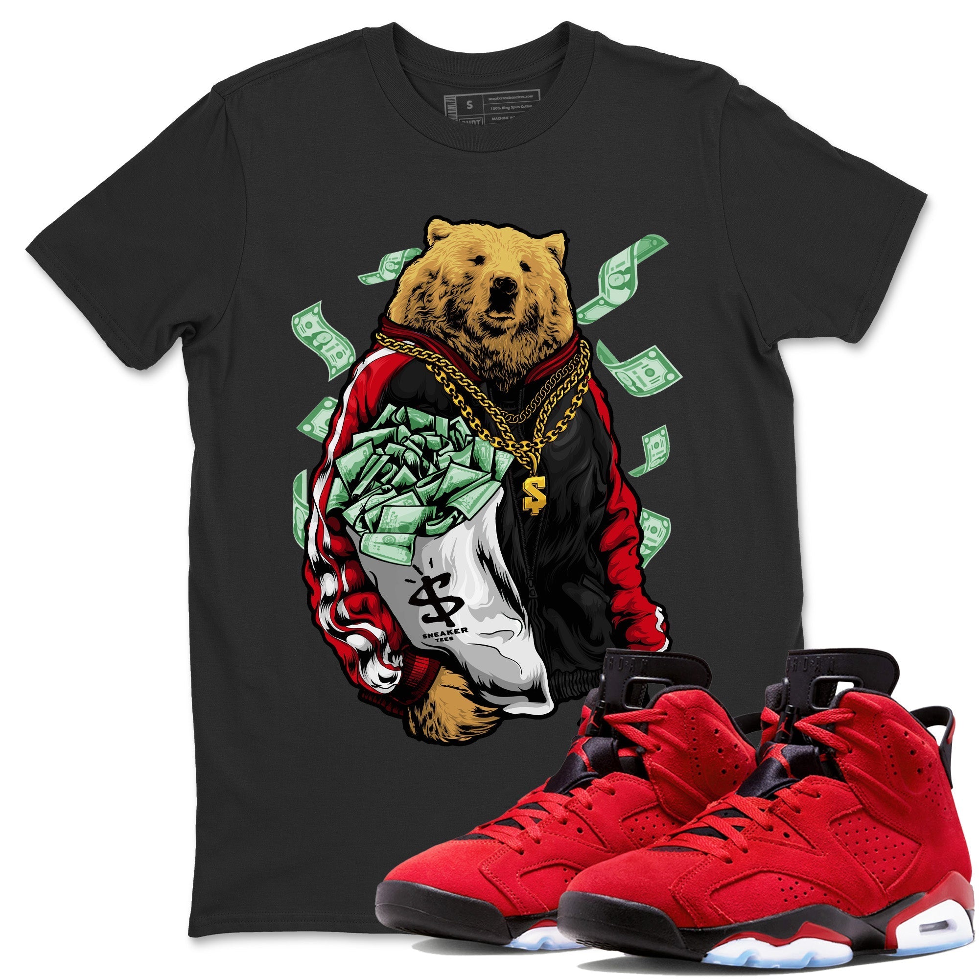 Air Jordan 6 Toro Bravo Shirt To Match Jordans Rich Bear Sneaker Tees Jordan 6 Toro Bravo Drip Gear Zone Sneaker Matching Clothing Unisex Shirts Black 1