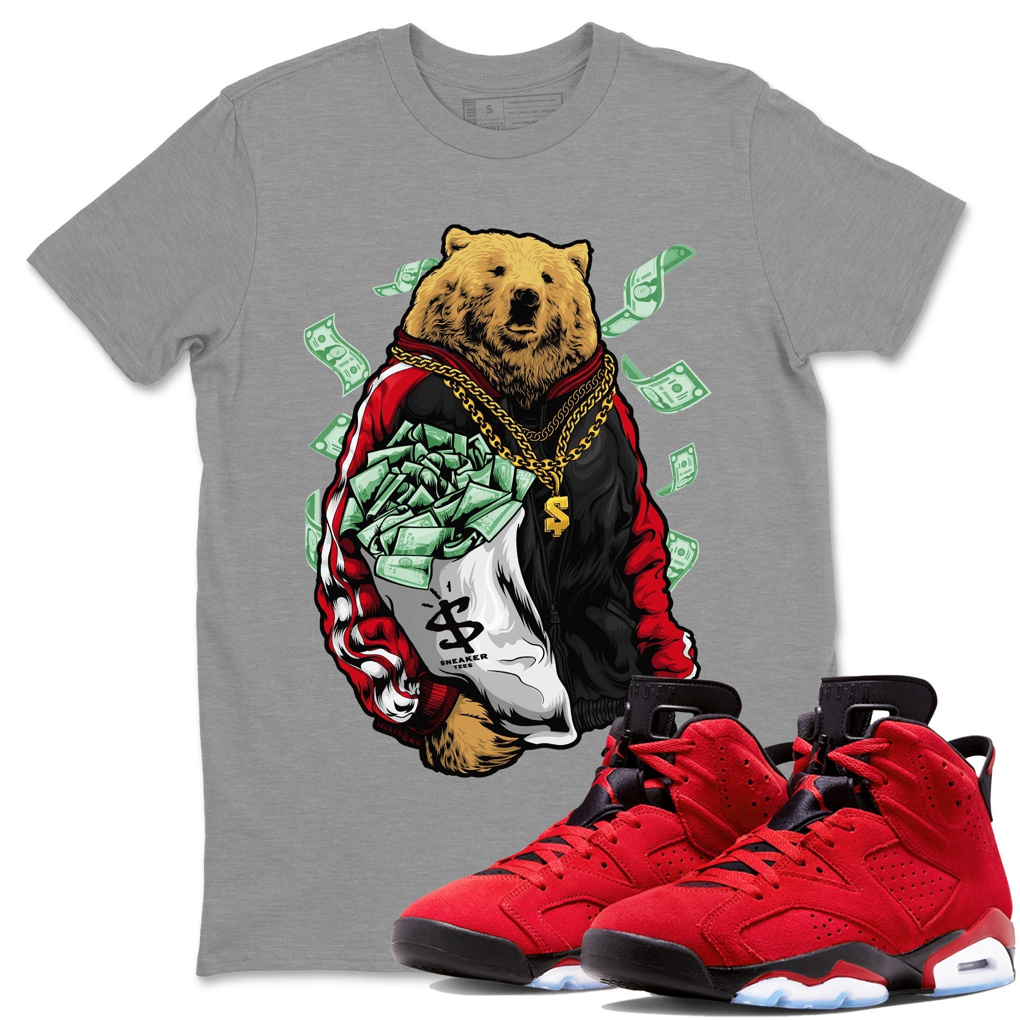 Air Jordan 6 Toro Bravo Rich Bear Crew Neck Sneaker Tees Jordan 6 Toro Bravo Sneaker T-Shirts Size Chart
