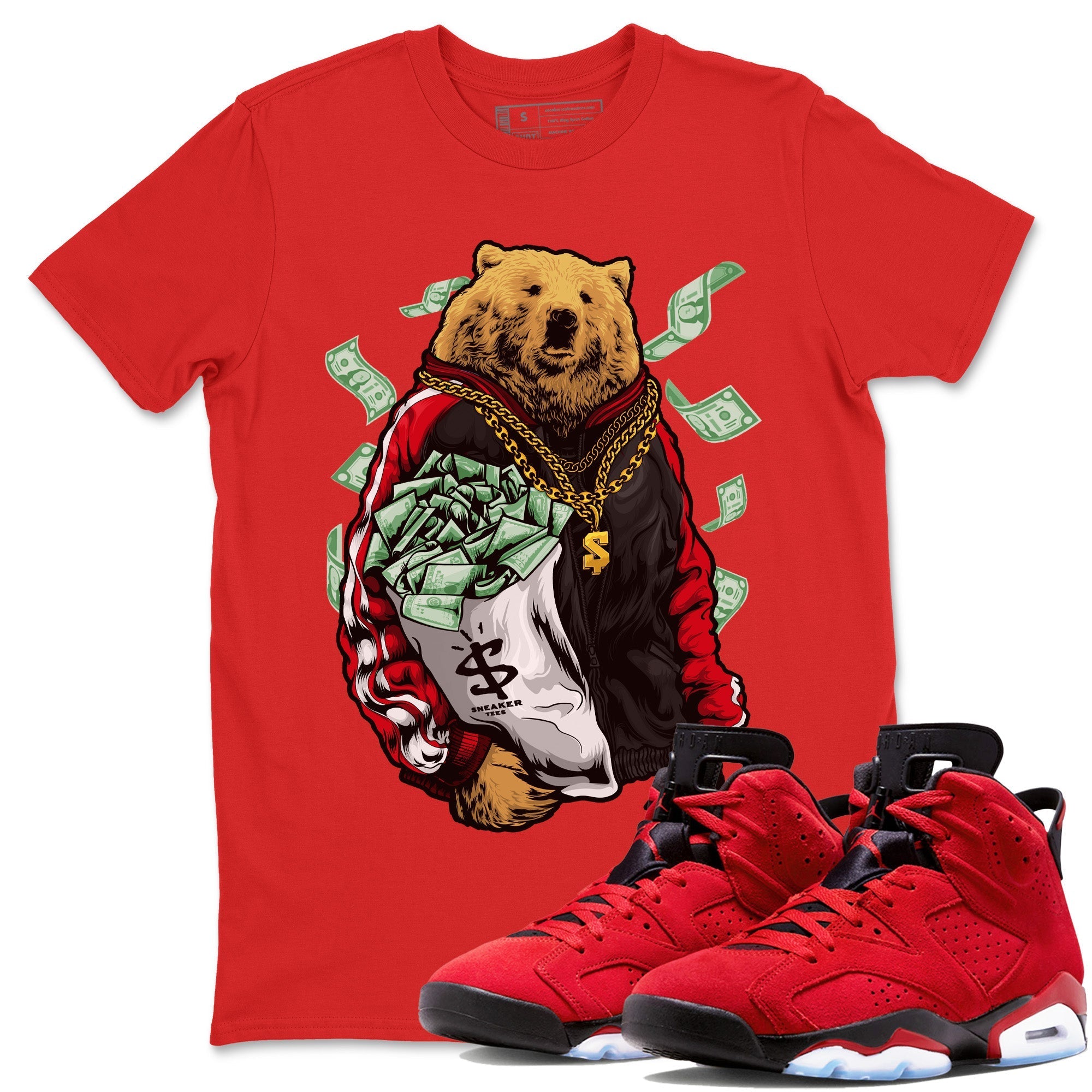 Air Jordan 6 Toro Bravo Rich Bear Crew Neck Sneaker Tees Jordan 6 Toro Bravo Sneaker T-Shirts Washing and Care Tip
