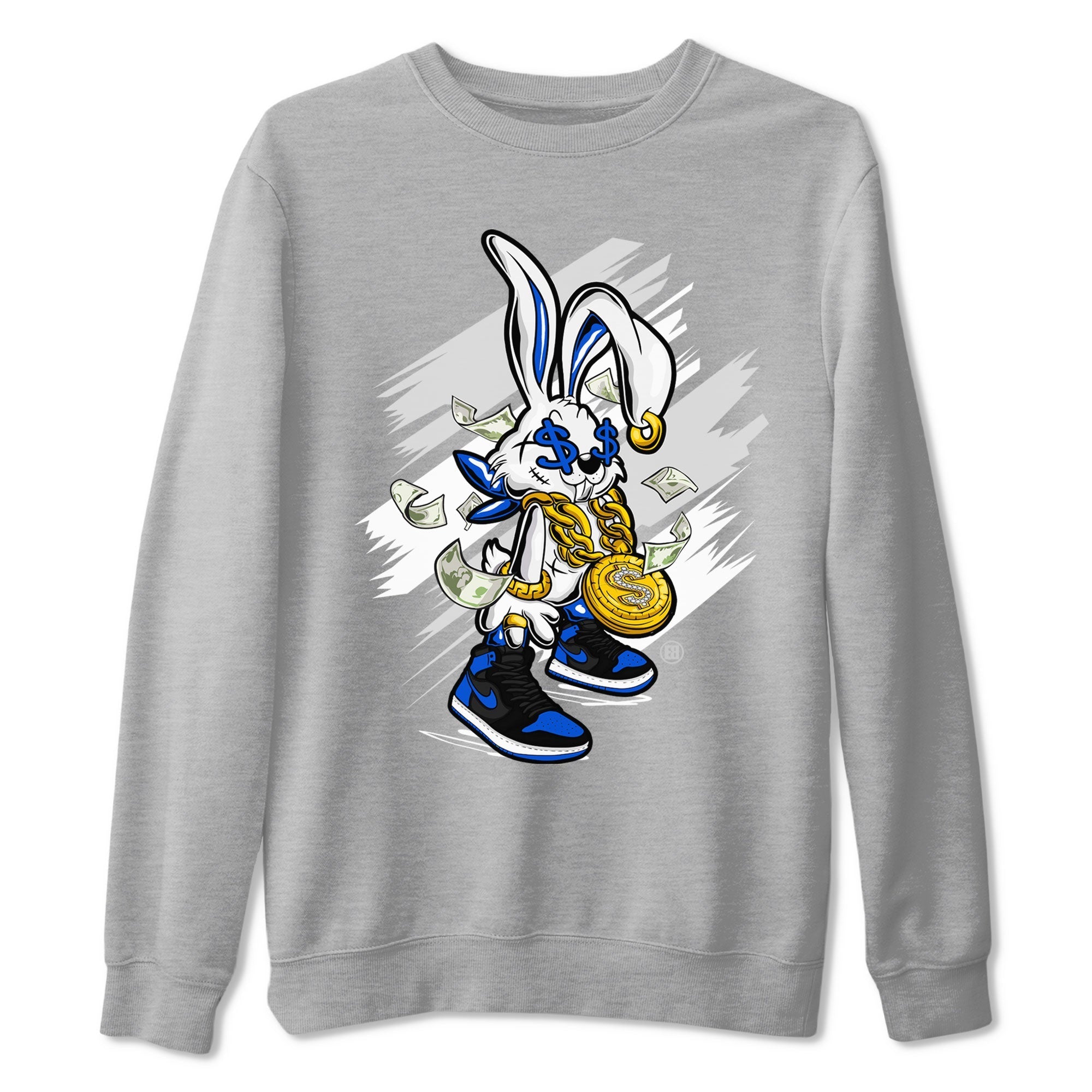 AJ1 Retro Royal Reimagined shirt to match jordans Rich Bunny sneaker tees Air Jordan 1 Royal Reimagined Drip Gear Zones Casual Crew Neck T-Shirt Unisex Heather Grey 2 T-Shirt