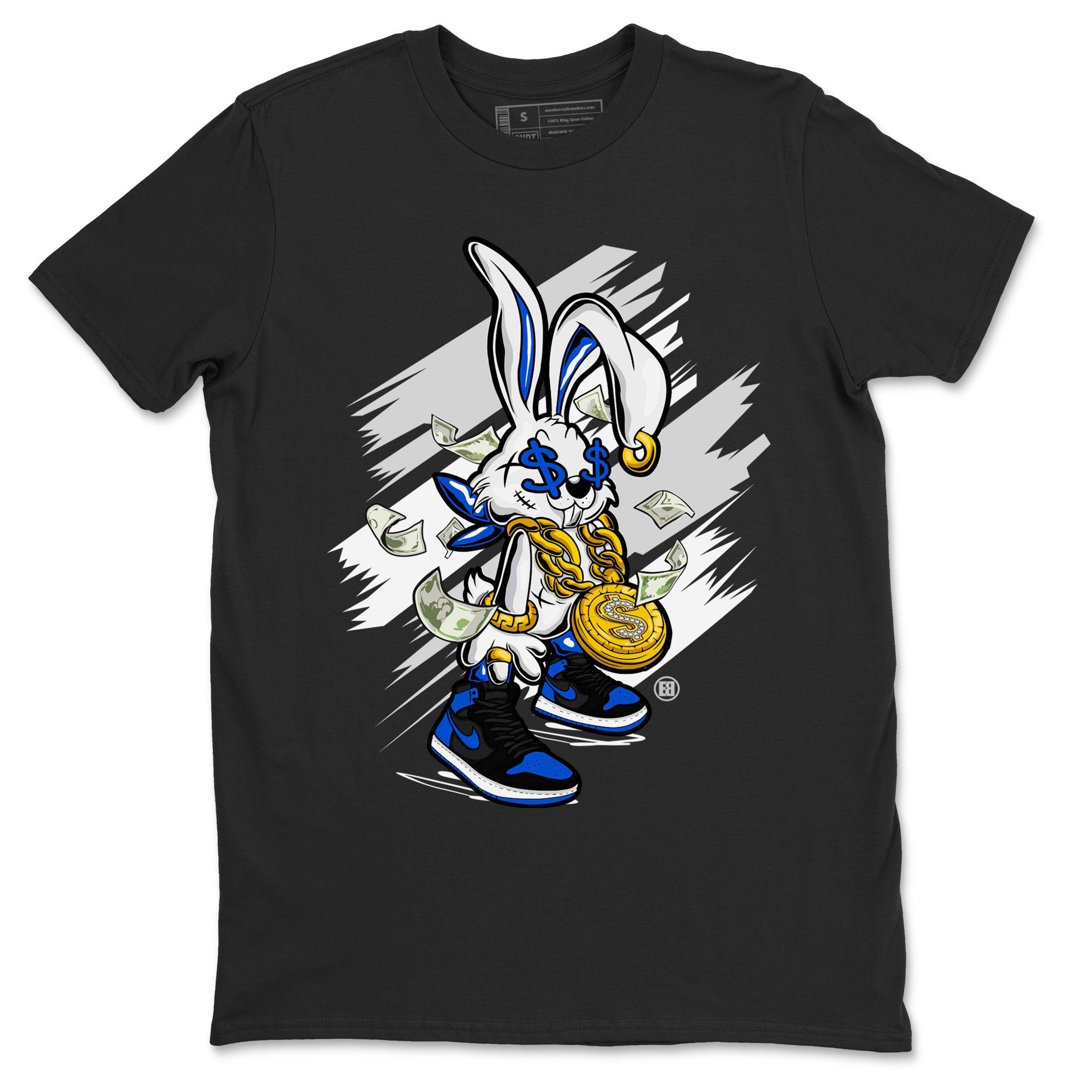 AJ1 Retro Royal Reimagined shirt to match jordans Rich Bunny sneaker tees Air Jordan 1 Royal Reimagined Drip Gear Zones Casual Crew Neck T-Shirt Unisex Black 2 T-Shirt