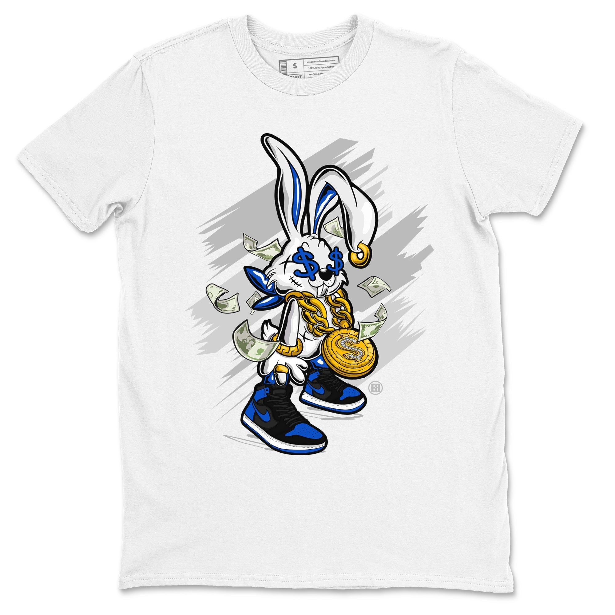 AJ1 Retro Royal Reimagined shirt to match jordans Rich Bunny sneaker tees Air Jordan 1 Royal Reimagined Drip Gear Zones Casual Crew Neck T-Shirt Unisex White 2 T-Shirt