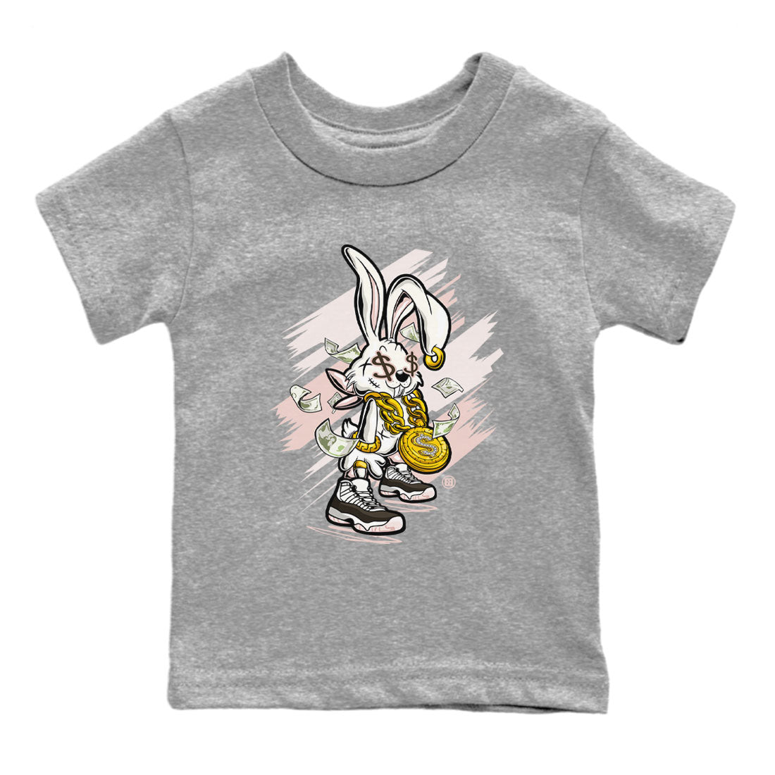 Air Jordan 11 Neapolitan shirt to match jordans Rich Bunny sneaker matching t-shirts and clothing Air Jordan 11 Neapolitan Drip Gear Zone Casual Crew Neck T-Shirt Baby Toddler Heather Grey 2 T-Shirt