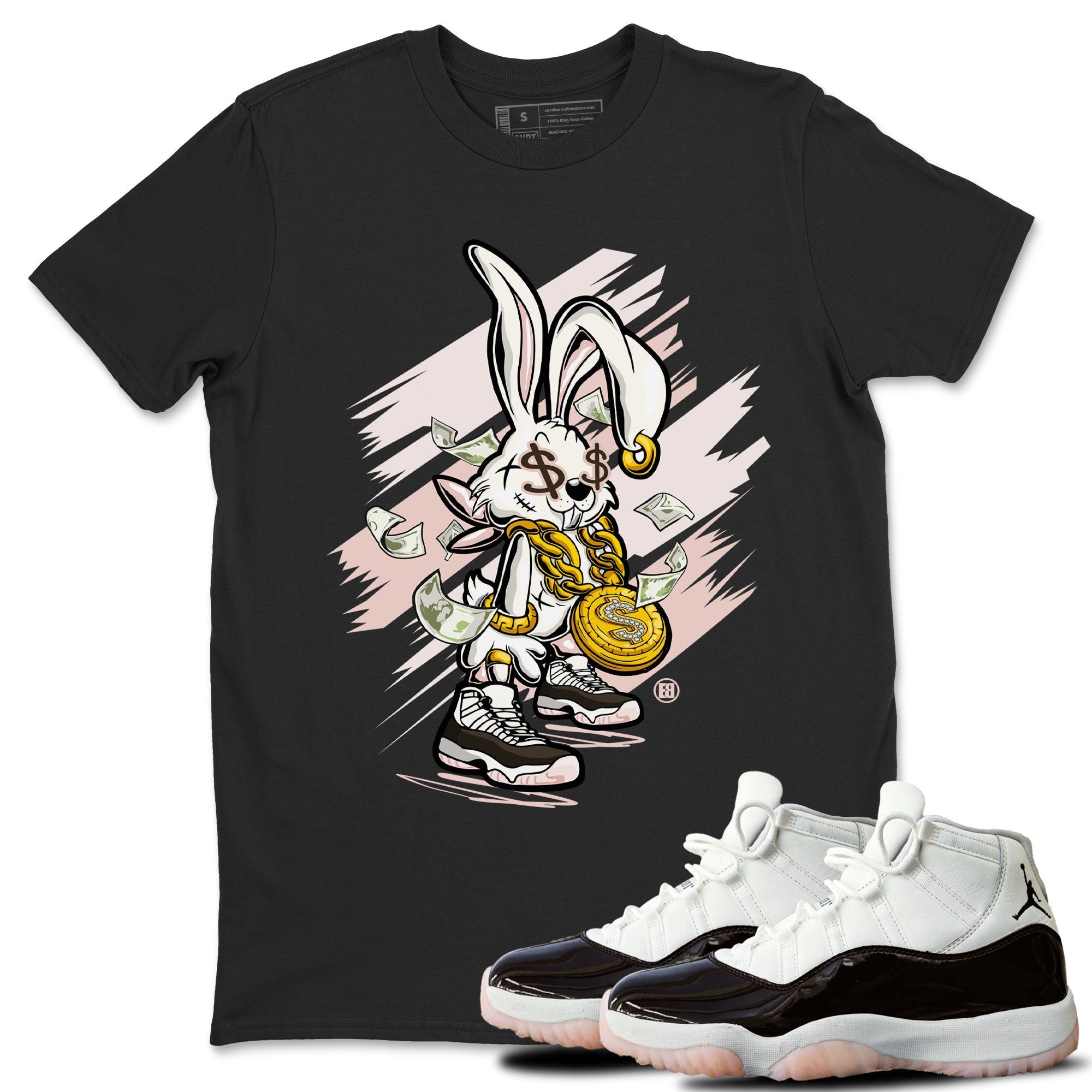 Air Jordan 11 Neapolitan shirt to match jordans Rich Bunny sneaker matching t-shirts and clothing Air Jordan 11 Neapolitan Drip Gear Zone Casual Crew Neck T-Shirt Unisex Black 1 T-Shirt
