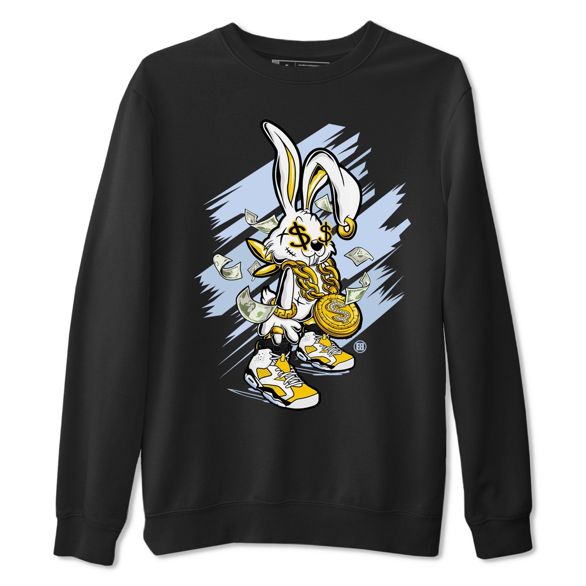 Air Jordan 6 Yellow Ochre shirt to match jordans Rich Bunny special sneaker matching tees AJ6 Yellow Ochre Drip Gear Zone Brand Unisex Black 2 T-Shirt