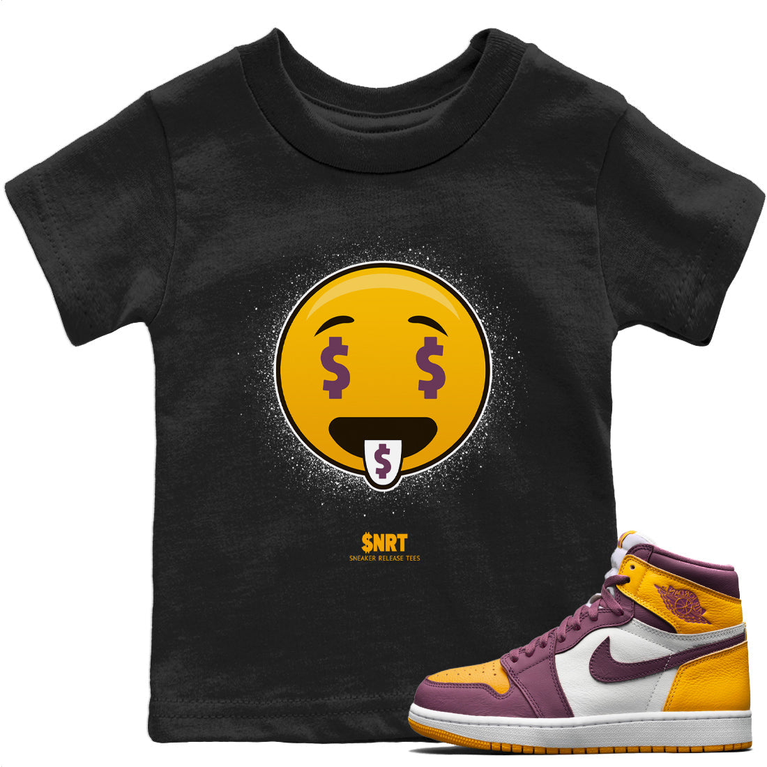 Jordan 1 Brotherhood Sneaker Matching T-Shirt Rich Emoji Sneaker Tees Jordan 1 Brotherhood Sneaker Release Tees Kids Shirts