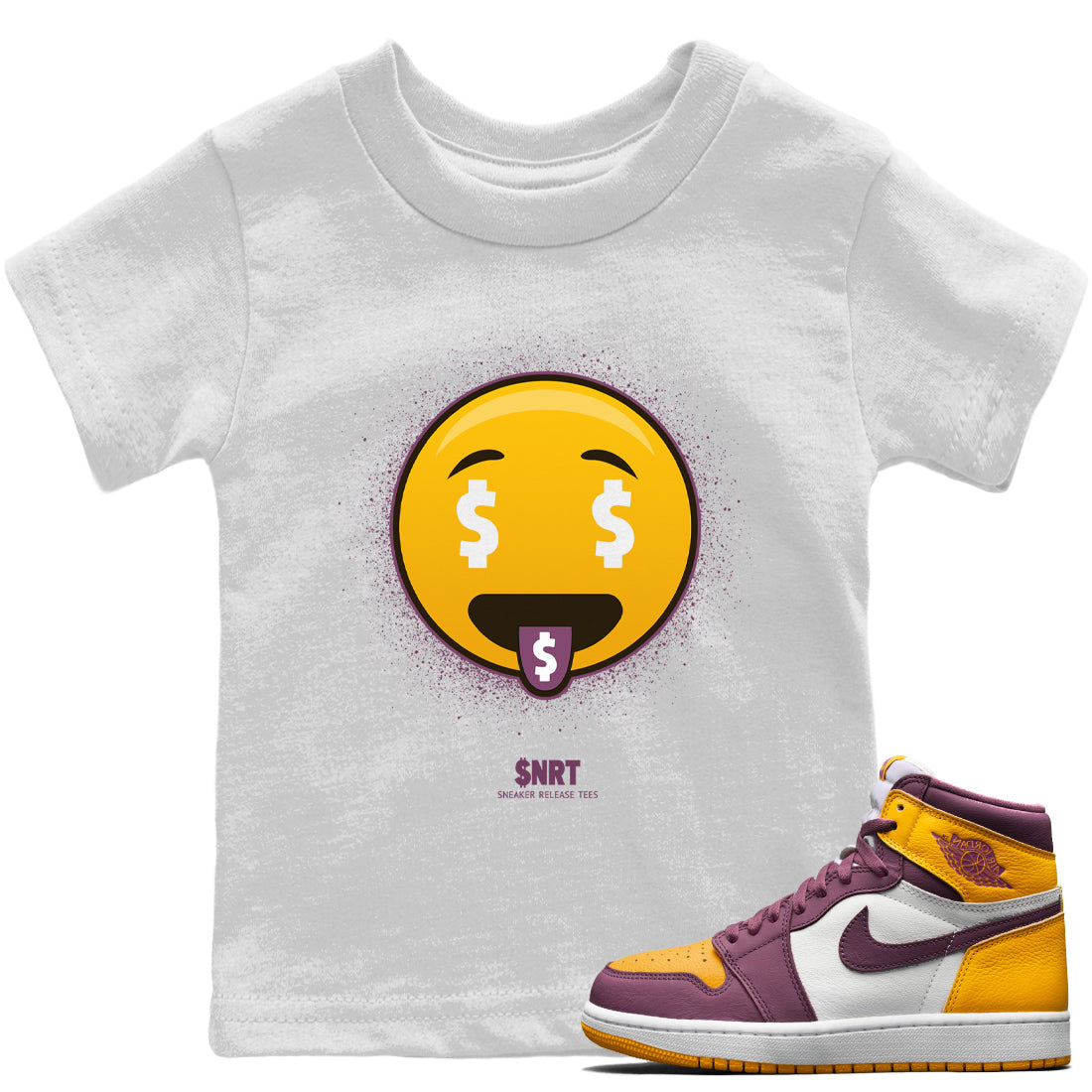 Jordan 1 Brotherhood Sneaker Matching T-Shirt Rich Emoji Sneaker Tees Jordan 1 Brotherhood Sneaker Release Tees Kids Shirts