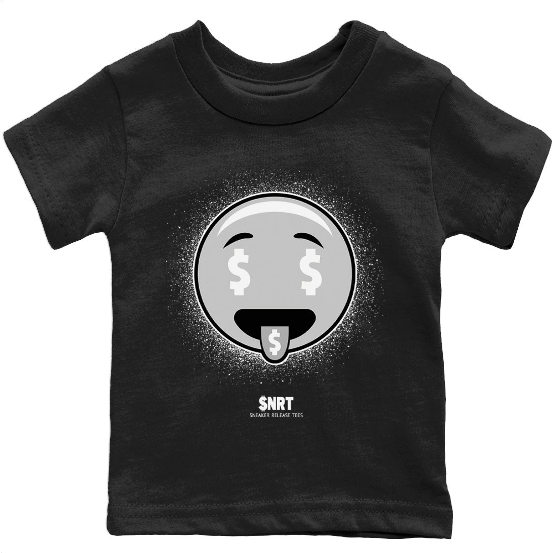 Jordan 1 Light Smoke Grey Sneaker Matching T-Shirt Rich Emoji Sneaker Tees Jordan 1 Light Smoke Grey Sneaker Release Tees Kids Shirts