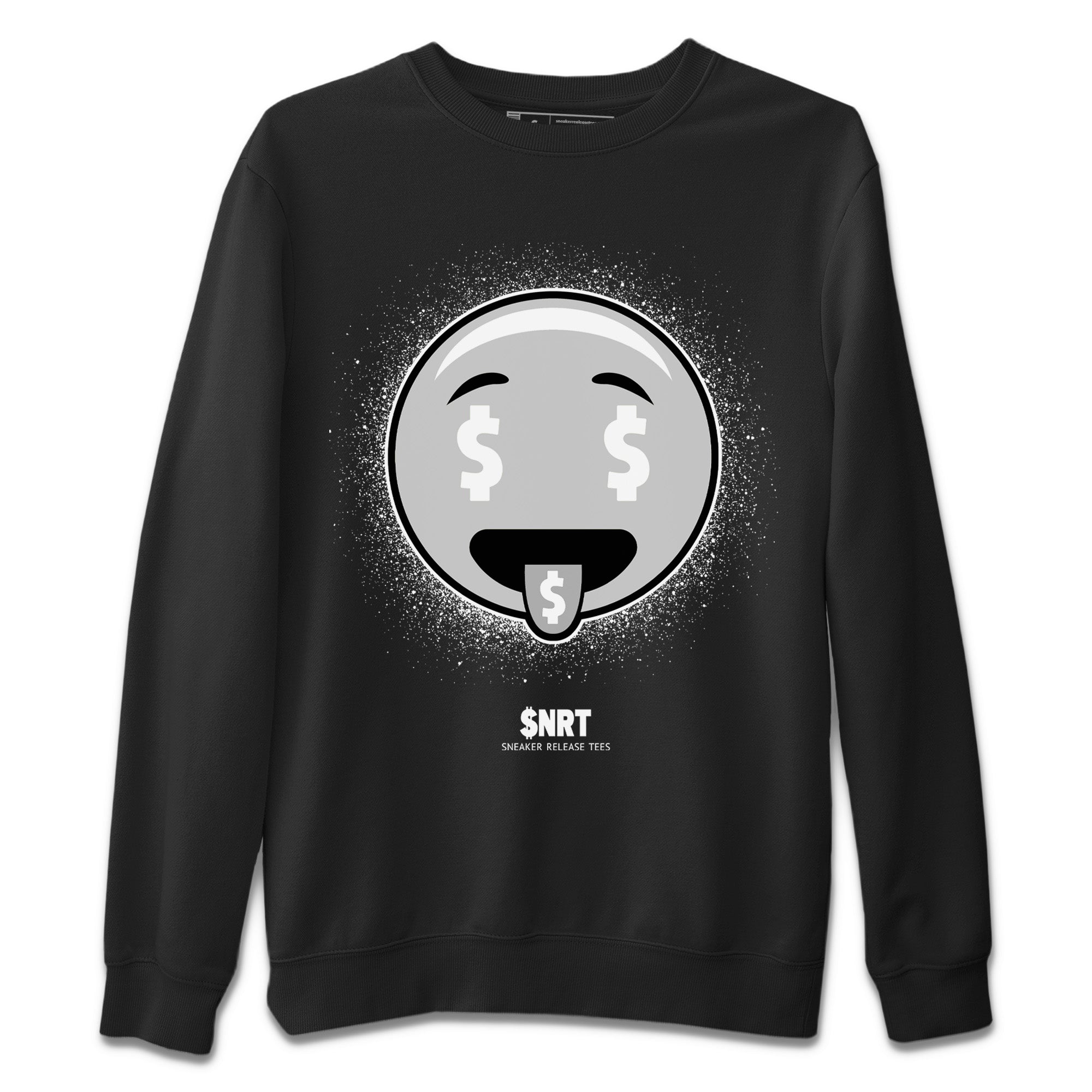 Jordan 1 Light Smoke Grey Sneaker Matching T-Shirt Rich Emoji Sneaker Tees Jordan 1 Light Smoke Grey Sneaker Release Tees Crew Neck Tees