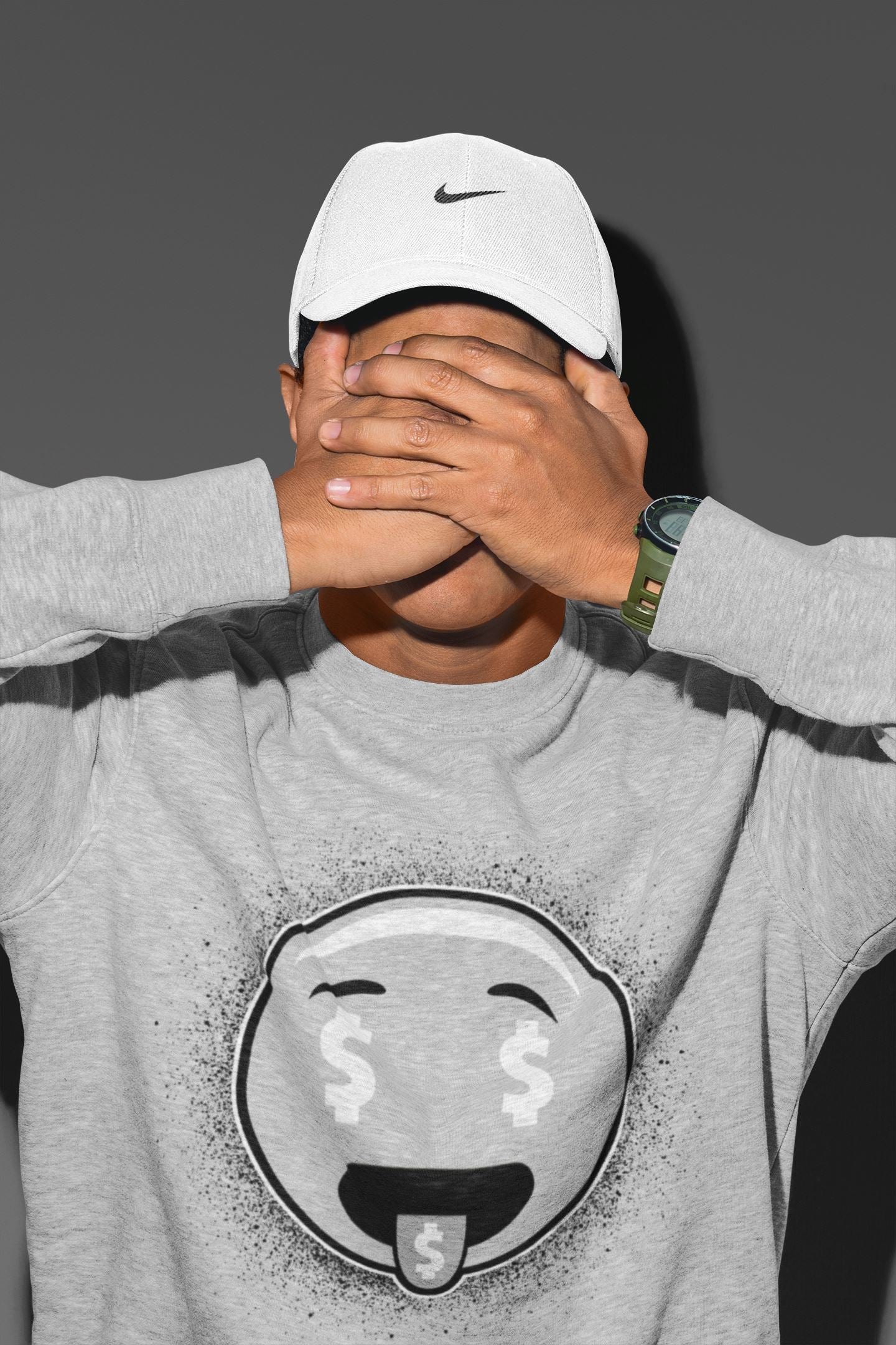 Jordan 1 Light Smoke Grey Sneaker Matching T-Shirt Rich Emoji Sneaker Tees Jordan 1 Light Smoke Grey Sneaker Release Tees Crew Neck Tees