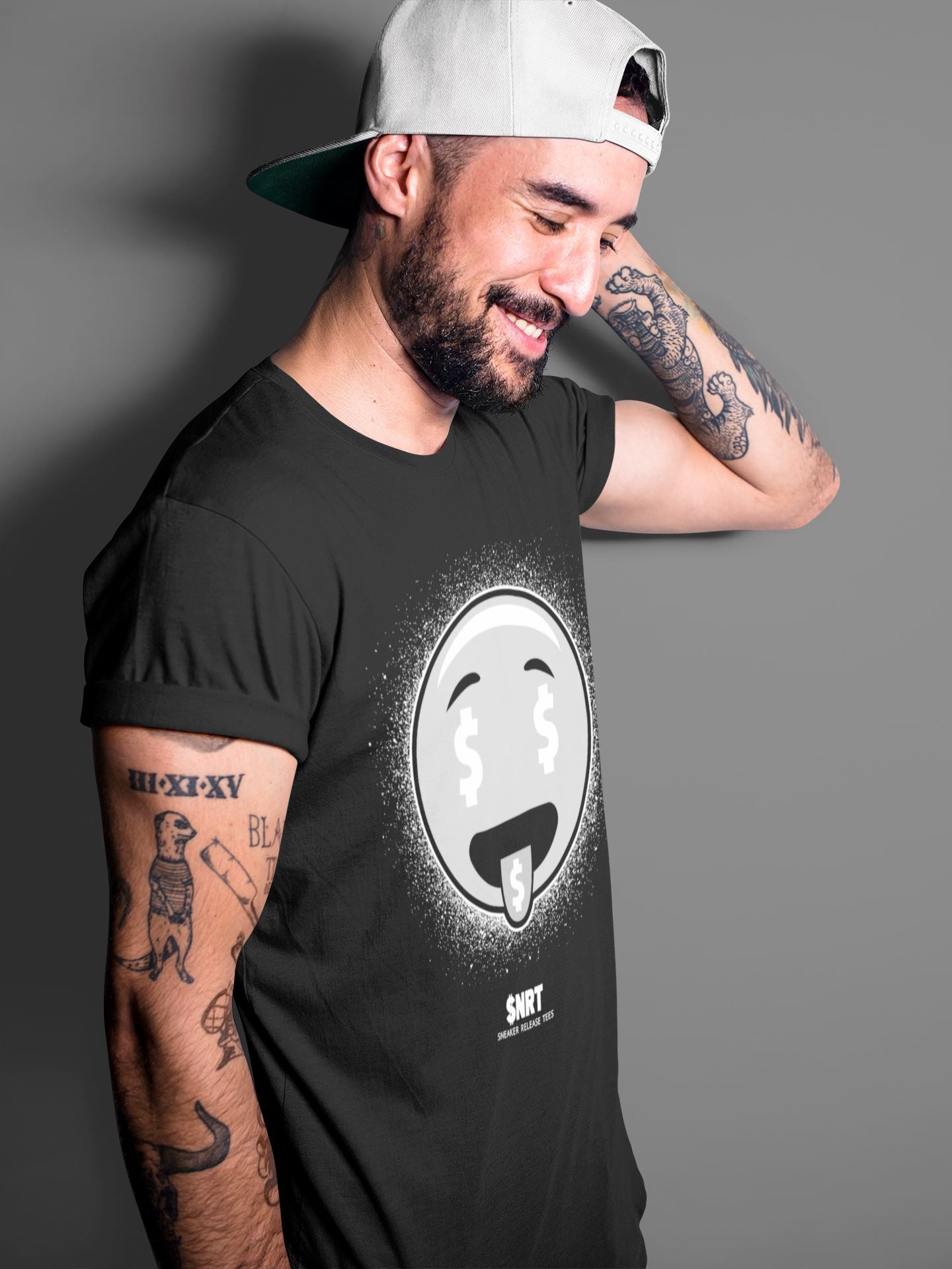 Jordan 1 Light Smoke Grey Sneaker Matching T-Shirt Rich Emoji Sneaker Tees Jordan 1 Light Smoke Grey Sneaker Release Tees Crew Neck Tees