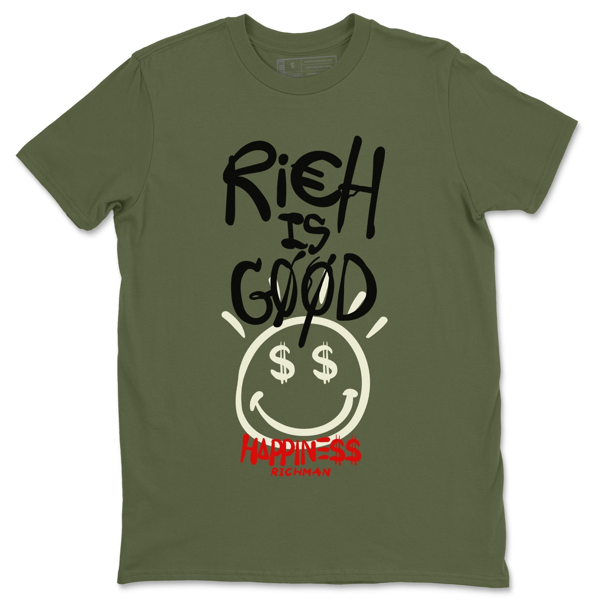 Jordan 1 Travis Scott Olive Shirt To Match Jordans Rich Is Good Sneaker Tees Jordan 1 Travis Scott Olive Drip Gear Zone Sneaker Matching Clothing Unisex Shirts