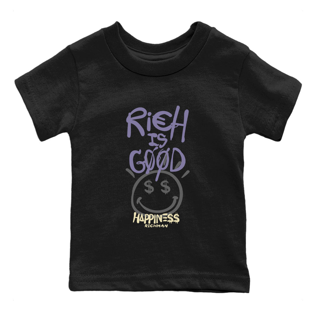 Air Jordan 5 Indigo Haze Sneaker Match Tees Rich Is Good 5s Indigo Haze Tee Sneaker Release Tees Kids Shirts Black 2