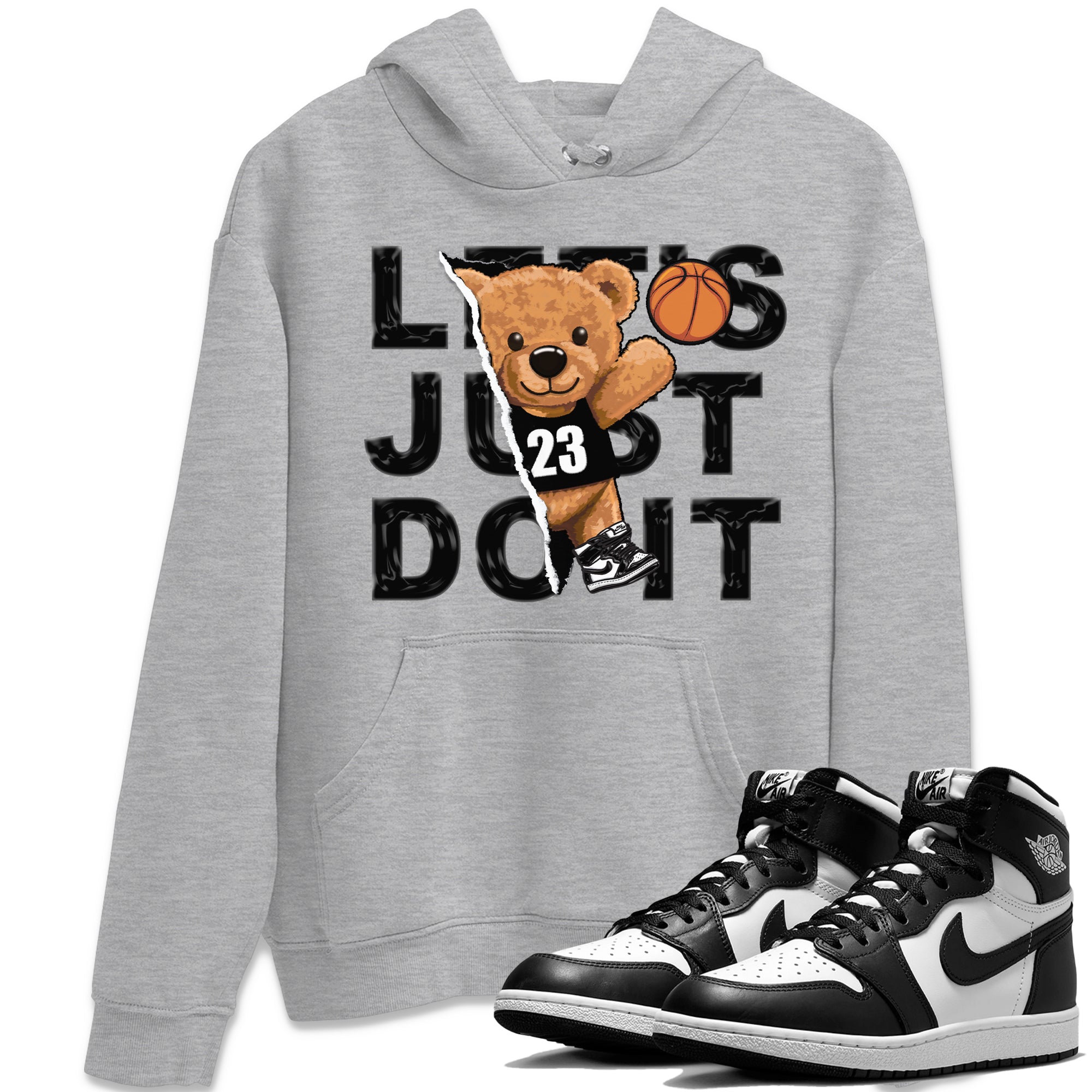 Air Jordan 1 Black White Shirt To Match Jordans Rip Out Bear Sneaker Tees Air Jordan 1 Black White Drip Gear Zone Sneaker Matching Clothing Unisex Shirts
