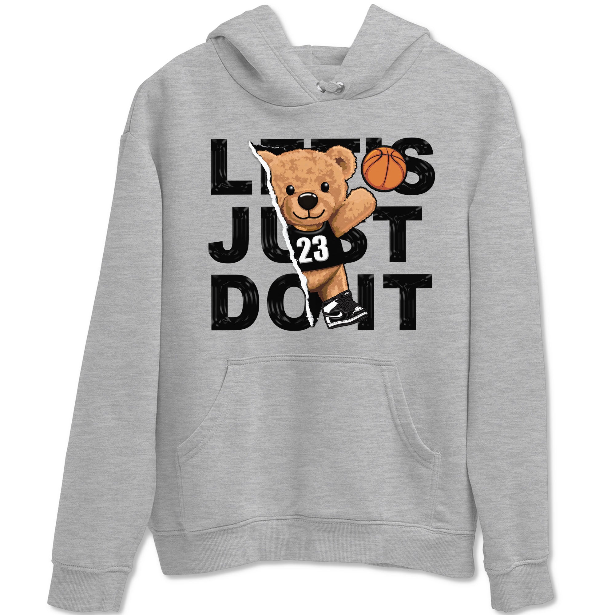 1s Black White shirt to match jordans Rip Out Bear sneaker tees Air Jordan 1 Black White Drip Gear Zone unisex cotton Heather Grey 2 crew neck shirt