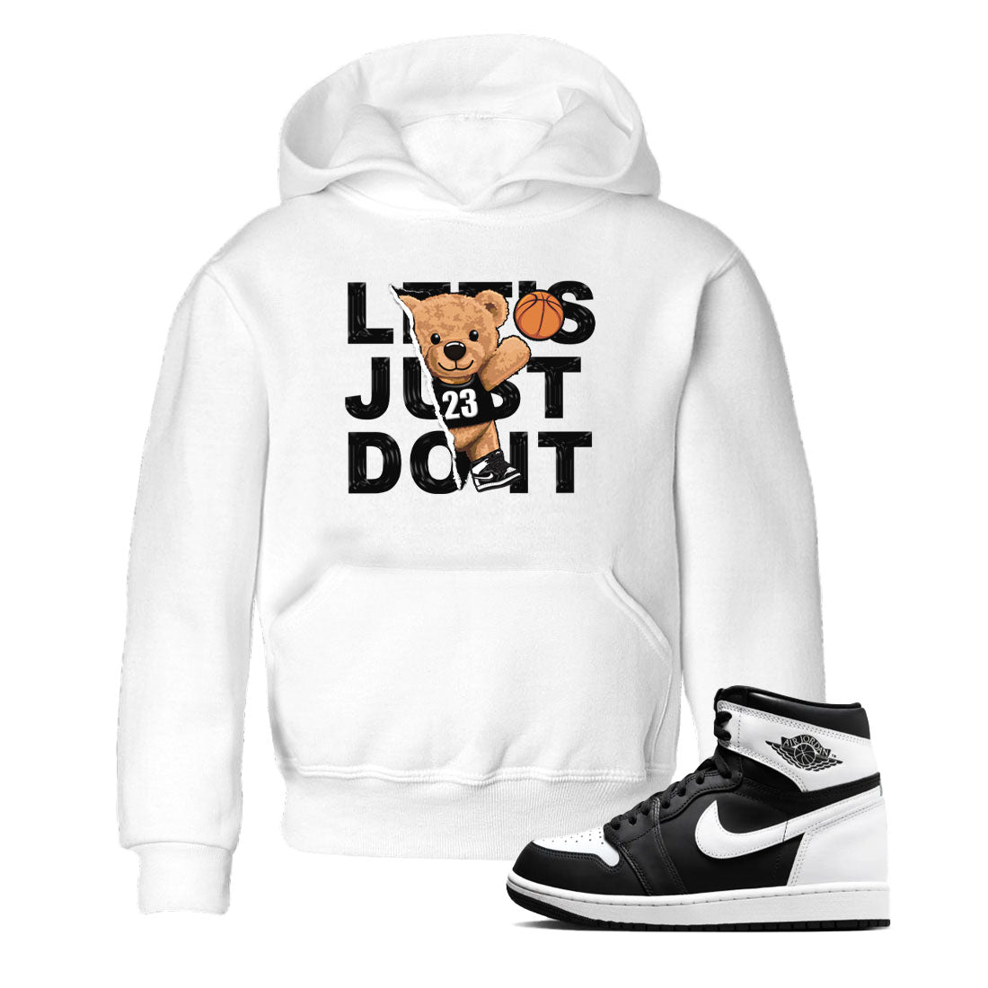 1s Black White shirt to match jordans Rip Out Bear sneaker tees Air Jordan 1 Black White Drip Gear Zone baby toddler White 1 cotton Shirt