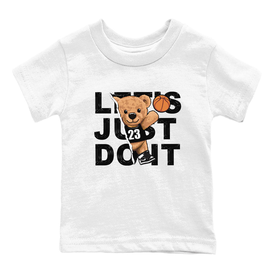 1s Black White shirt to match jordans Rip Out Bear sneaker tees Air Jordan 1 Black White Drip Gear Zone baby toddler White 2 cotton Shirt