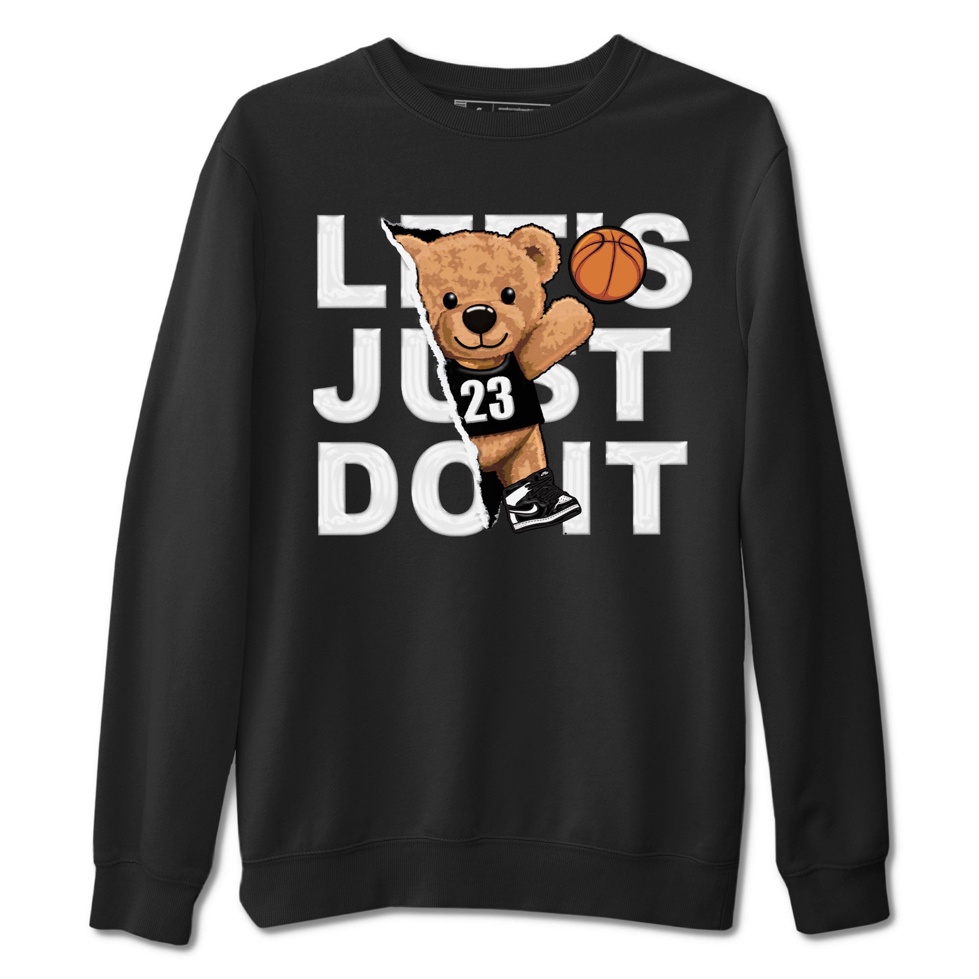 1s Black White shirt to match jordans Rip Out Bear sneaker tees Air Jordan 1 Black White Drip Gear Zone unisex cotton Black 2 crew neck shirt