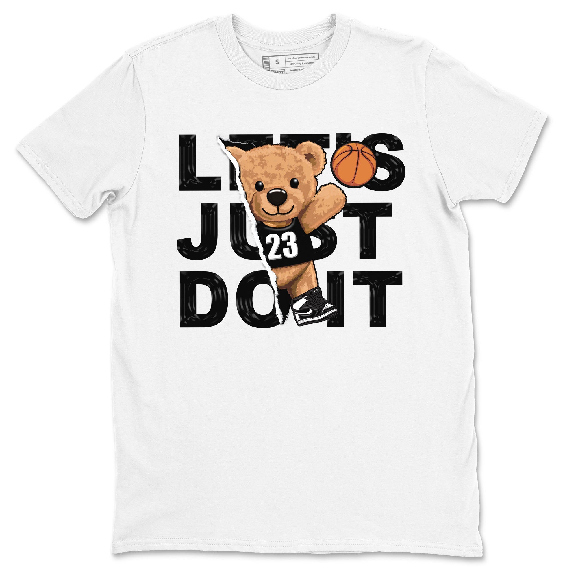 1s Black White shirt to match jordans Rip Out Bear sneaker tees Air Jordan 1 Black White Drip Gear Zone unisex cotton White 2 crew neck shirt