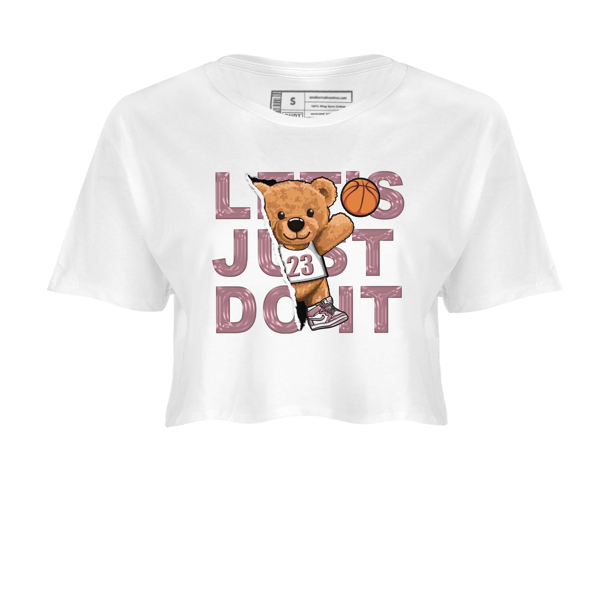 Air Jordan 1 Mauve shirt to match jordans Rip Out Bear sneaker tees AJ1 Mauve Drip Gear Zone Sneaker Matching Clothing Brand White 2 Crop T-Shirt