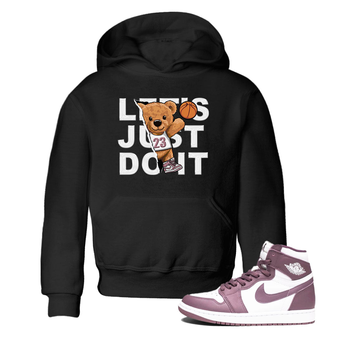 Air Jordan 1 Mauve shirt to match jordans Rip Out Bear sneaker tees AJ1 Mauve Drip Gear Zone Sneaker Matching Clothing Brand Baby Toddler Black 1 T-Shirt
