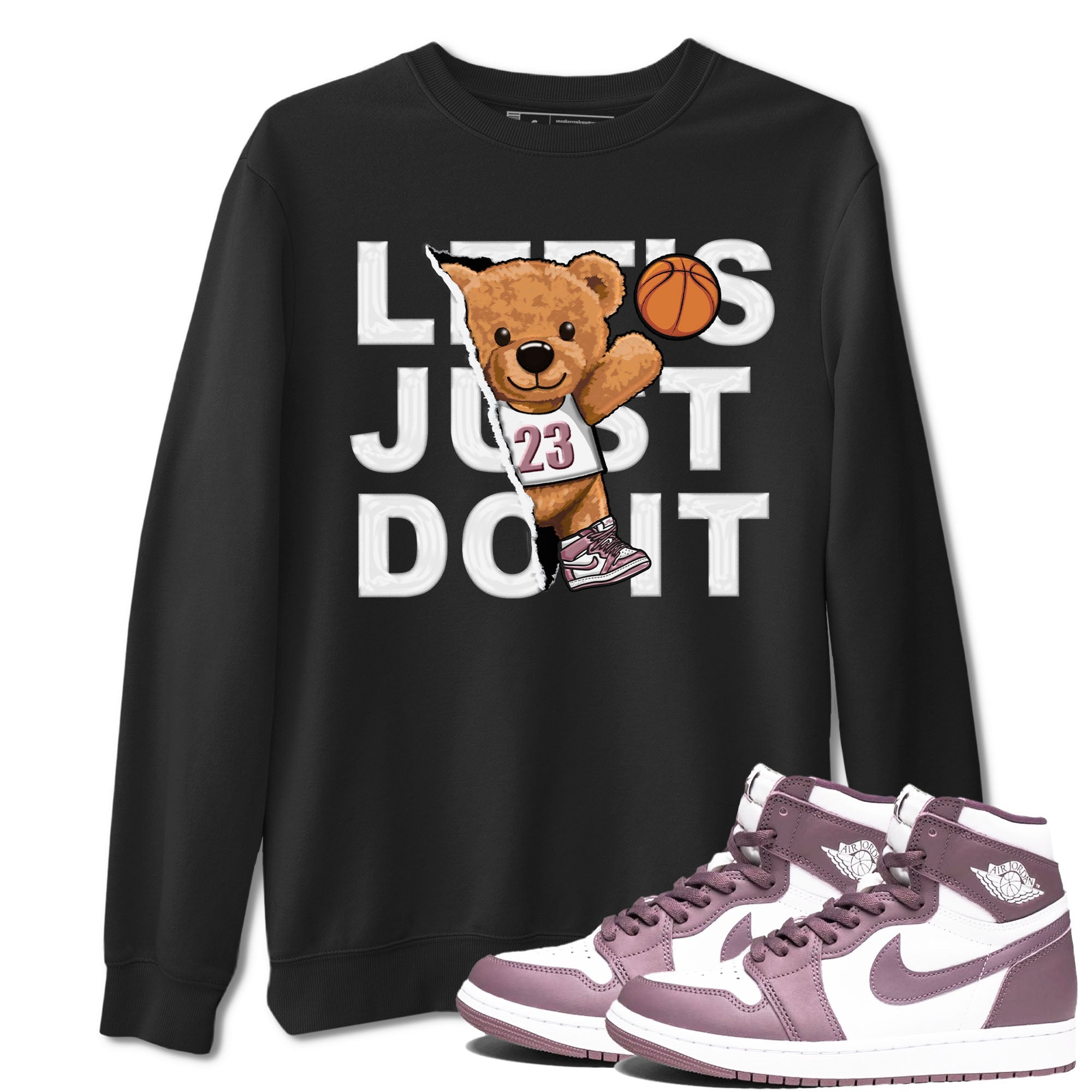 Air Jordan 1 Mauve shirt to match jordans Rip Out Bear sneaker tees AJ1 Mauve Drip Gear Zone Sneaker Matching Clothing Brand Unisex Sneaker Tee Black 1 T-Shirt