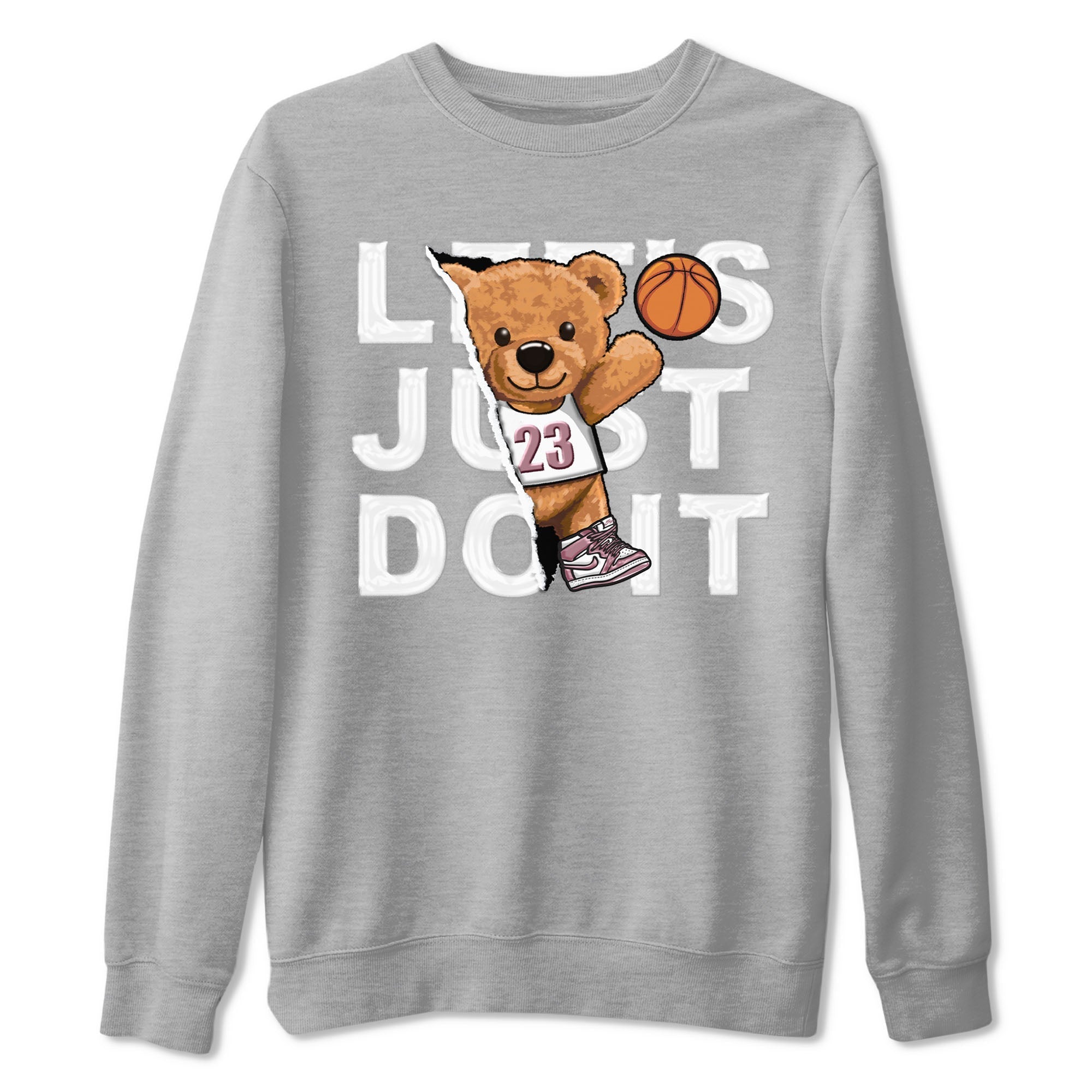 Air Jordan 1 Mauve shirt to match jordans Rip Out Bear sneaker tees AJ1 Mauve Drip Gear Zone Sneaker Matching Clothing Brand Unisex Sneaker Tee Heather Grey 2 T-Shirt