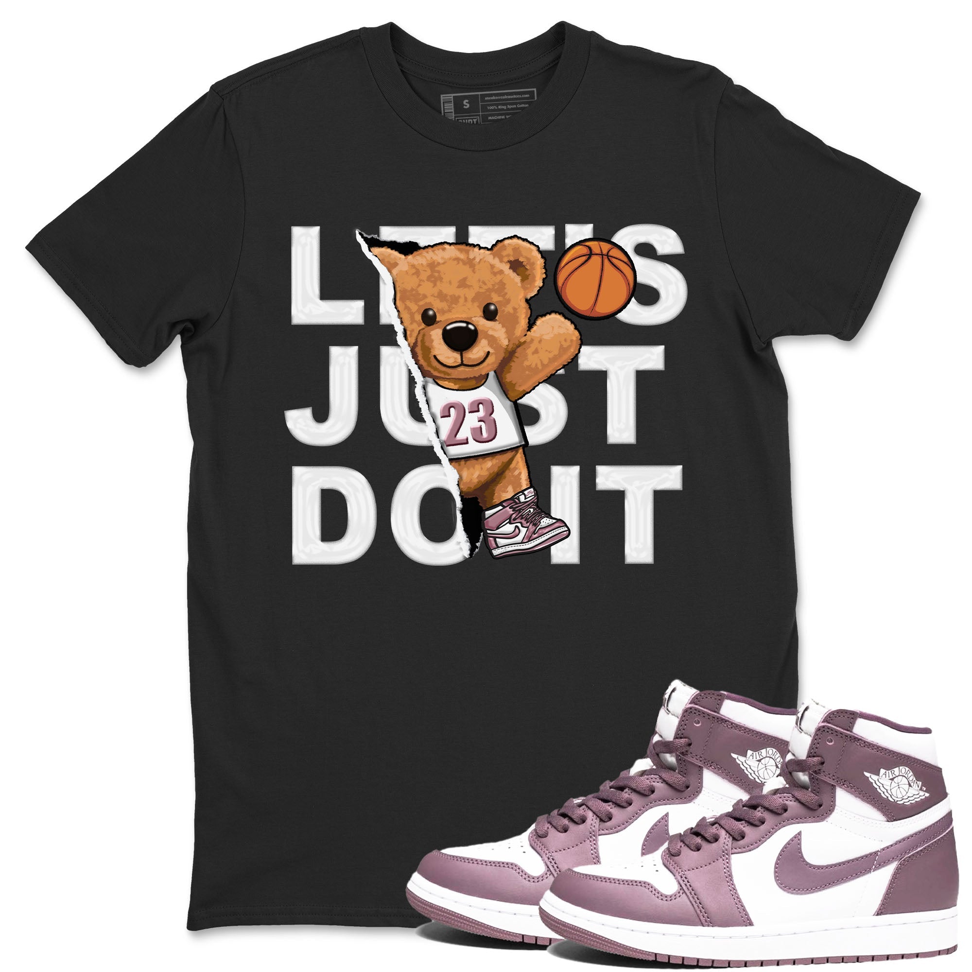 Air Jordan 1 Mauve shirt to match jordans Rip Out Bear sneaker tees AJ1 Mauve Drip Gear Zone Sneaker Matching Clothing Brand Unisex Sneaker Tee Black 1 T-Shirt