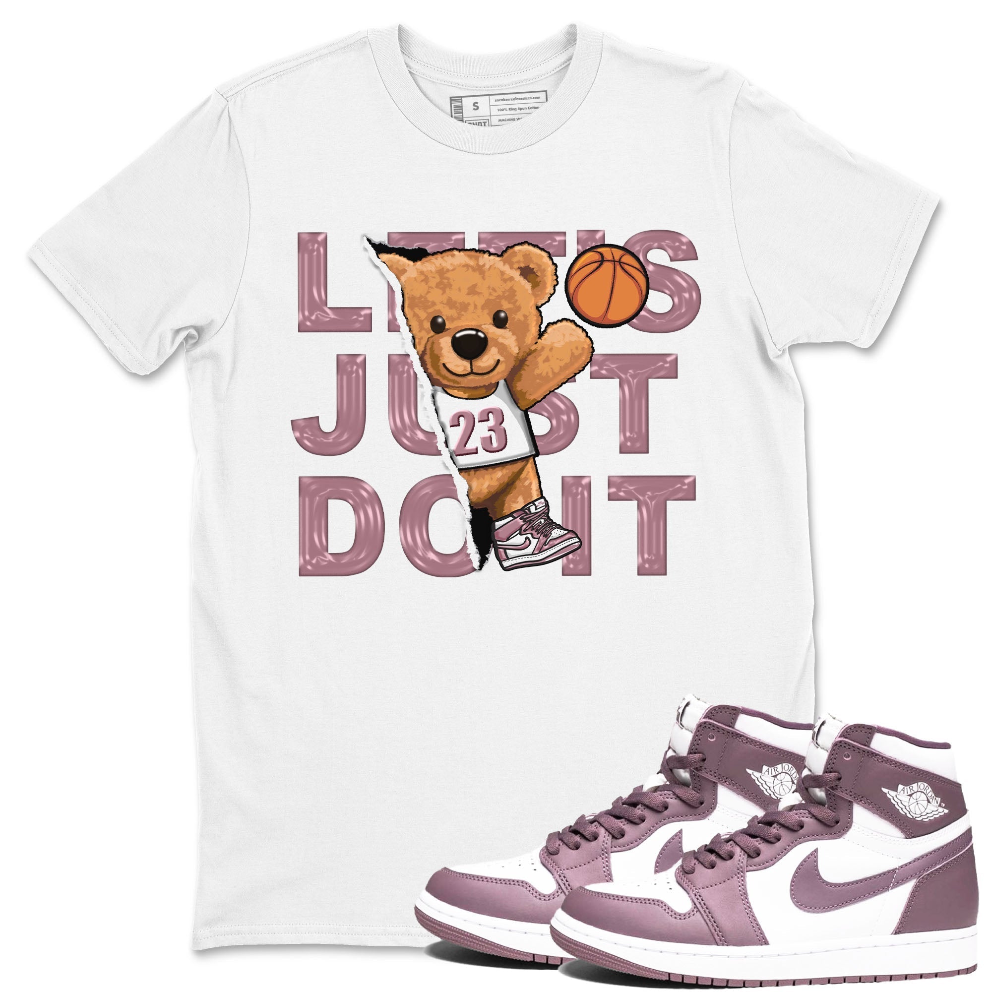 Air Jordan 1 Mauve shirt to match jordans Rip Out Bear sneaker tees AJ1 Mauve Drip Gear Zone Sneaker Matching Clothing Brand Unisex Sneaker Tee White 1 T-Shirt