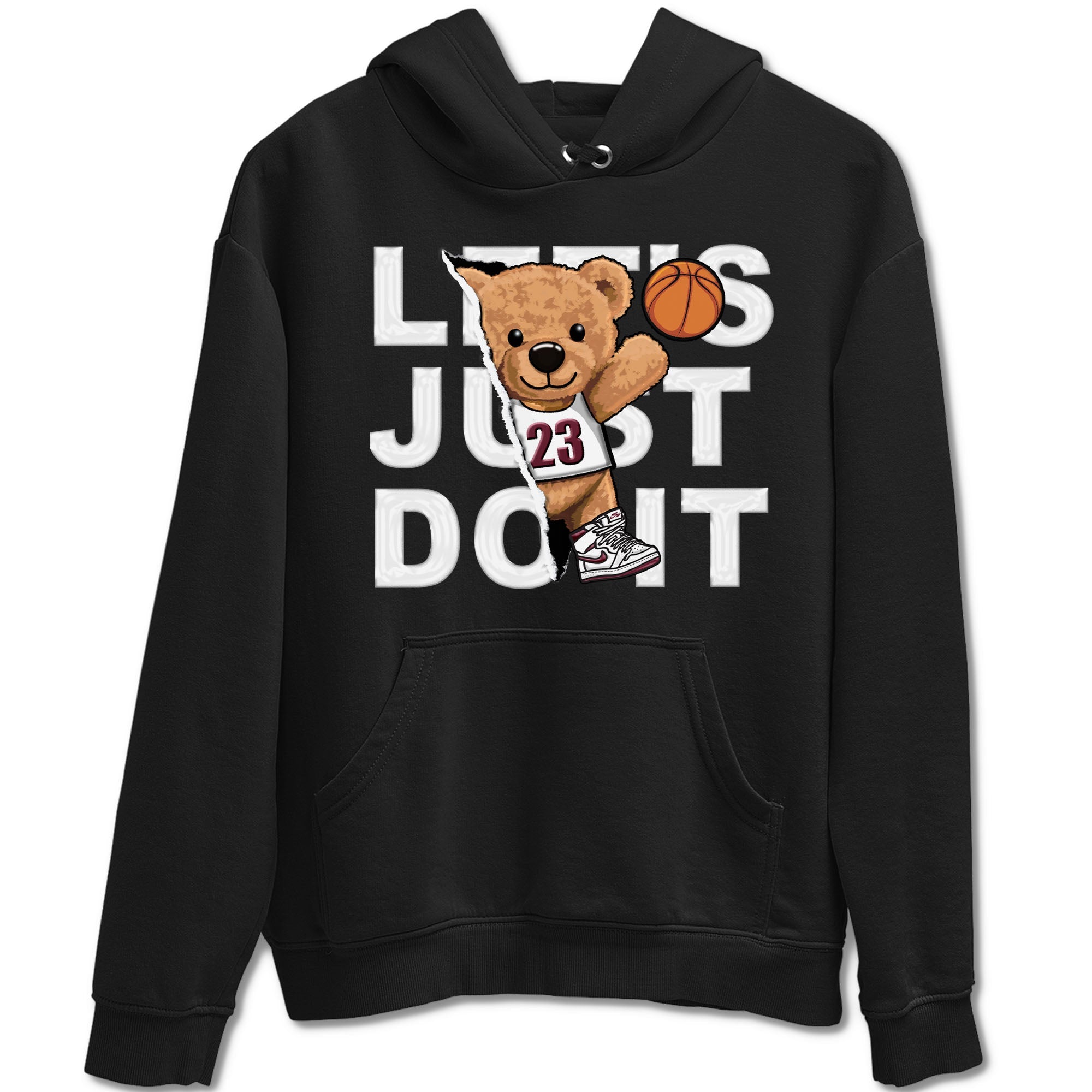 AJ1 Metalic Burgundy shirt to match jordans Rip Out Bear sneaker tees Air Jordan 1 Metalic Burgundy Drip Gear Zone unisex cotton Black 2 crew neck shirt