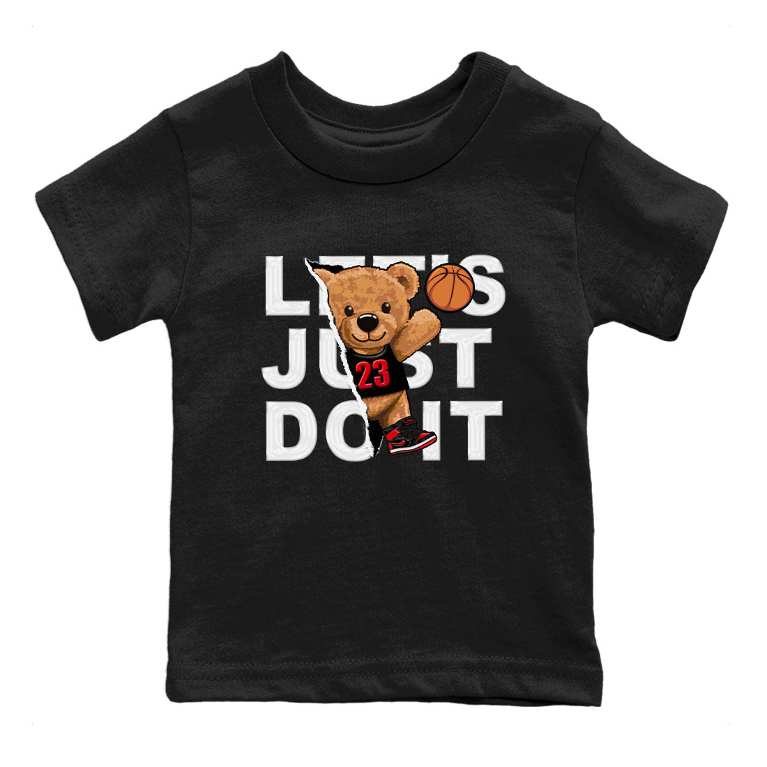 Air Jordan 1 Satin Bred shirt to match jordans Rip Out Bear sneaker tees AJ1 Retro Satin Bred Drip Gear Zone Sneaker Matching Clothing Brand Baby Toddler Black 2 T-Shirt