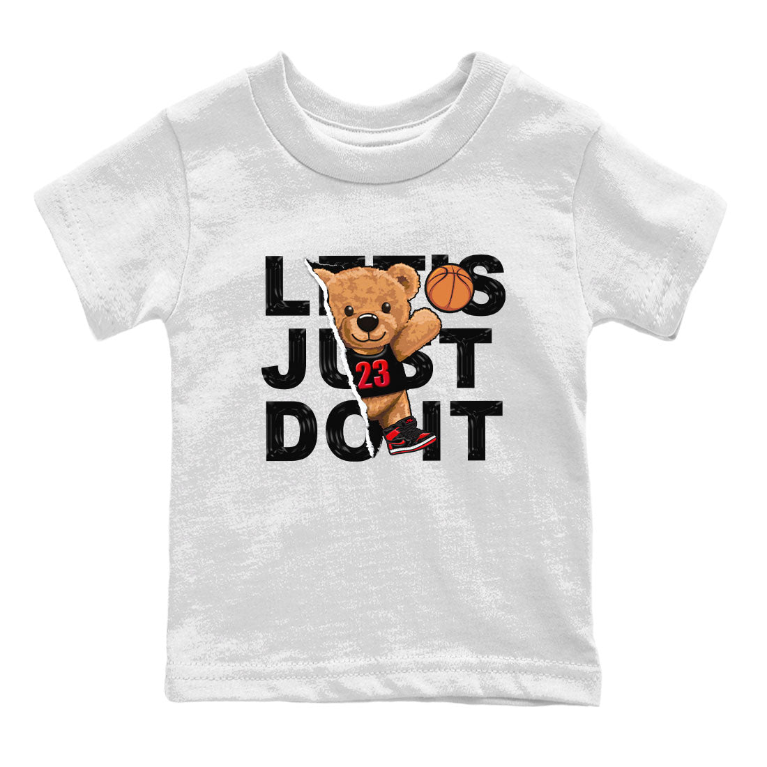 Air Jordan 1 Satin Bred shirt to match jordans Rip Out Bear sneaker tees AJ1 Retro Satin Bred Drip Gear Zone Sneaker Matching Clothing Brand Baby Toddler White 2 T-Shirt