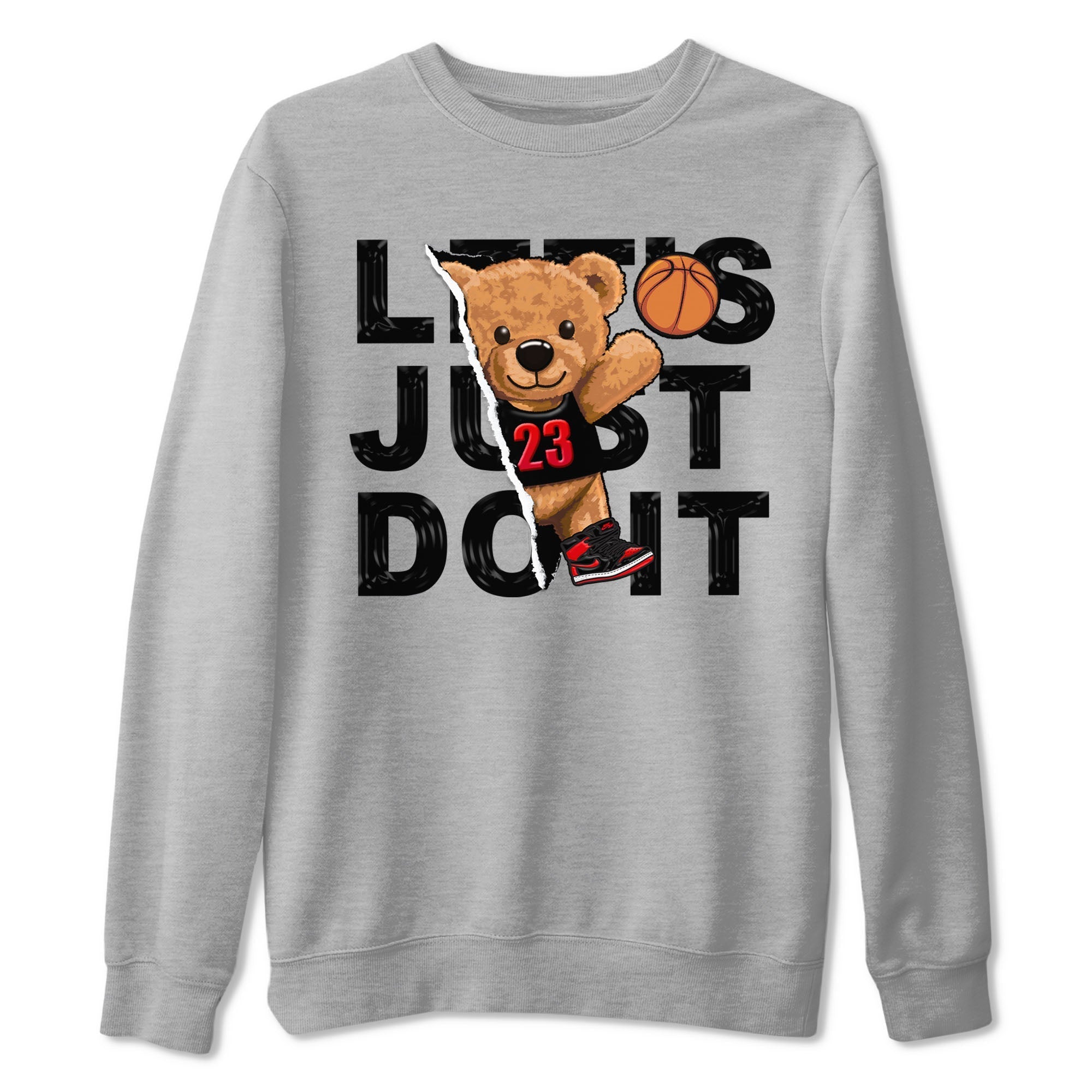 Air Jordan 1 Satin Bred shirt to match jordans Rip Out Bear sneaker tees AJ1 Retro Satin Bred Drip Gear Zone Sneaker Matching Clothing Brand Unisex Sneaker Tee Heather Grey 2 T-Shirt
