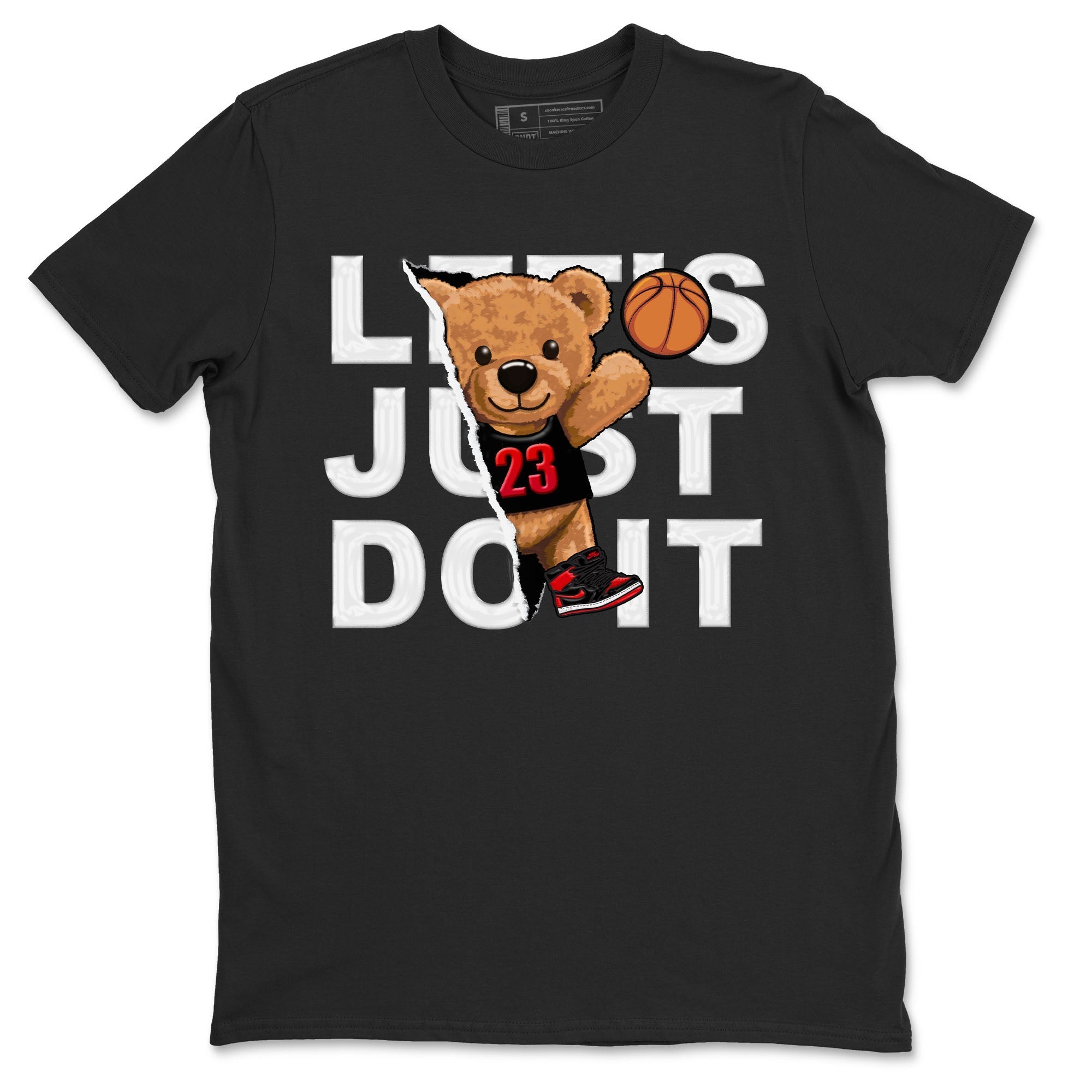 Air Jordan 1 Satin Bred shirt to match jordans Rip Out Bear sneaker tees AJ1 Retro Satin Bred Drip Gear Zone Sneaker Matching Clothing Brand Unisex Sneaker Tee Black 2 T-Shirt