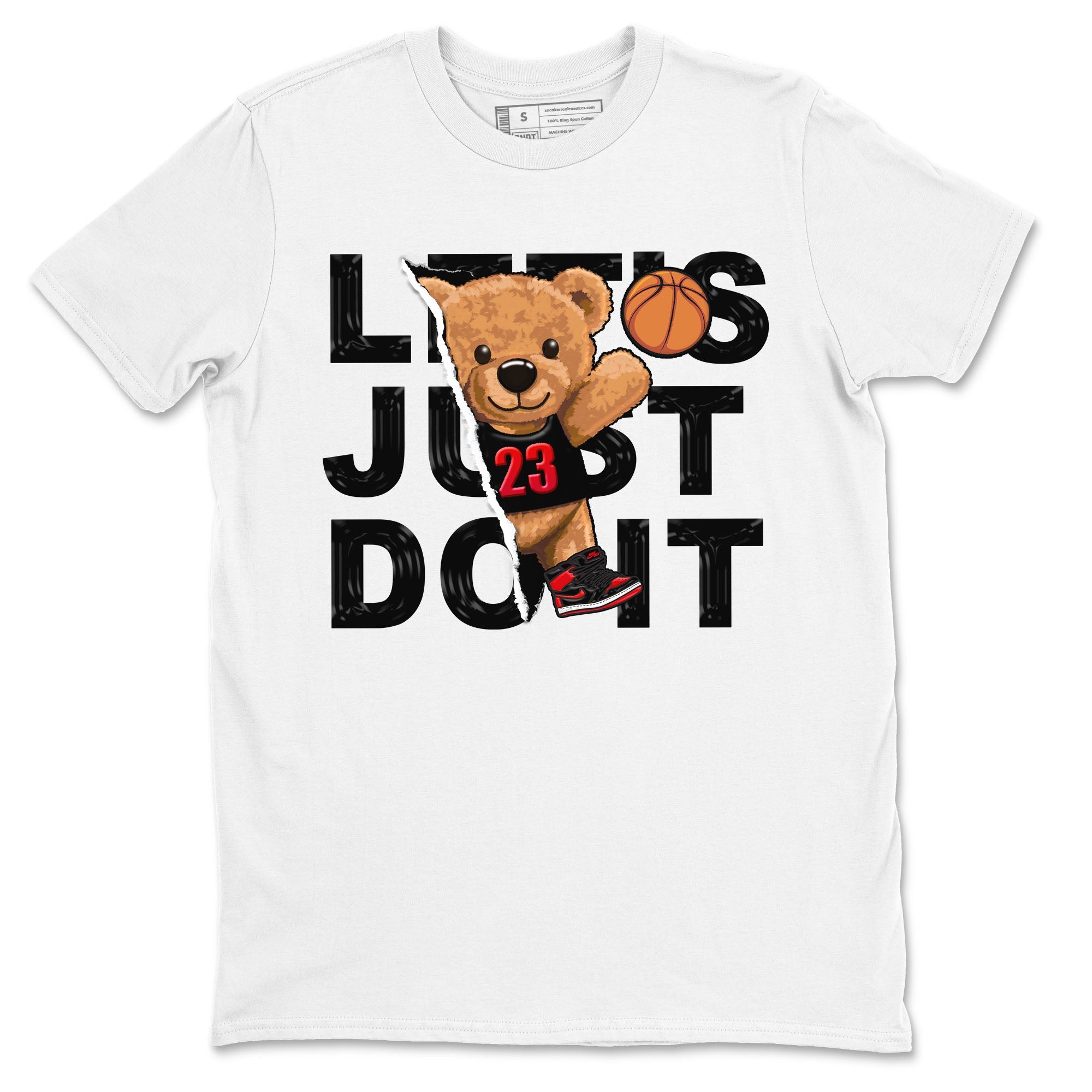 Air Jordan 1 Satin Bred shirt to match jordans Rip Out Bear sneaker tees AJ1 Retro Satin Bred Drip Gear Zone Sneaker Matching Clothing Brand Unisex Sneaker Tee White 2 T-Shirt