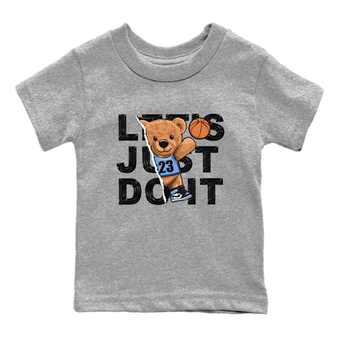 Air Jordan 1 Retro High OG University Blue shirt to match jordans Rip Out Bear Streetwear Sneaker Shirt Air Jordan 1 UNC Toe Drip Gear Zone Sneaker Matching Clothing Baby Toddler Heather Grey 2 T-Shirt