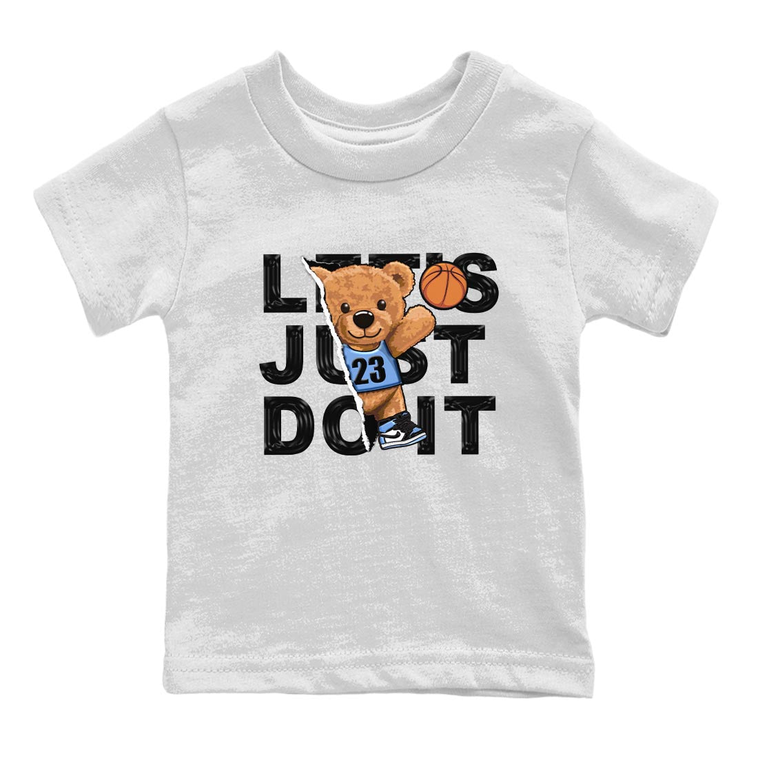 Air Jordan 1 Retro High OG University Blue shirt to match jordans Rip Out Bear Streetwear Sneaker Shirt Air Jordan 1 UNC Toe Drip Gear Zone Sneaker Matching Clothing Baby Toddler White 2 T-Shirt