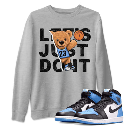 Air Jordan 1 Retro High OG University Blue shirt to match jordans Rip Out Bear Streetwear Sneaker Shirt Air Jordan 1 UNC Toe Drip Gear Zone Sneaker Matching Clothing Unisex Heather Grey 1 T-Shirt