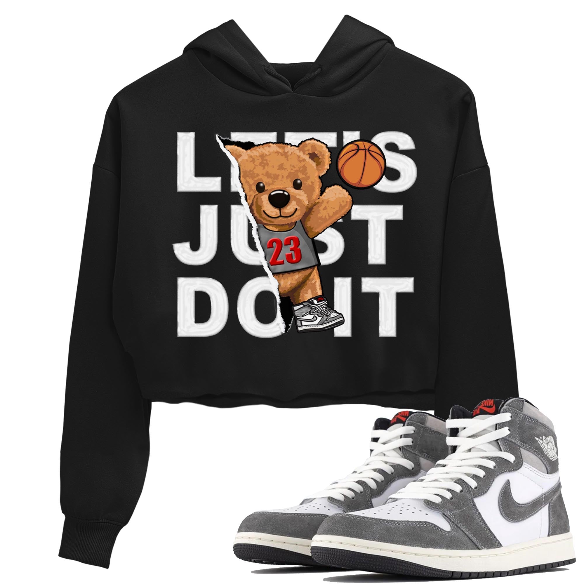 1s High OG Washed Heritage Sneaker Match Tees Rip Out Bear Streetwear Sneaker Shirt Air Jordan 1 Washed Heritage Sneaker Release Tees Women's Shirts Black 1