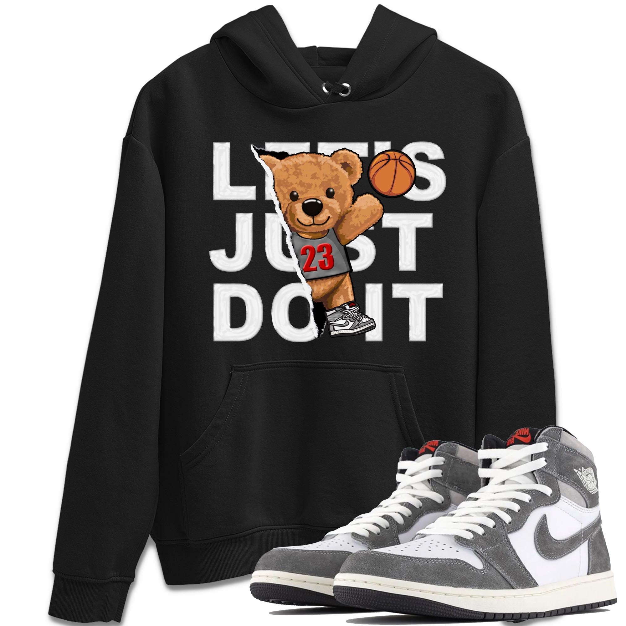 1s High OG Washed Heritage Sneaker Match Tees Rip Out Bear Streetwear Sneaker Shirt Air Jordan 1 Washed Heritage Sneaker Release Tees Unisex Shirts Black 1