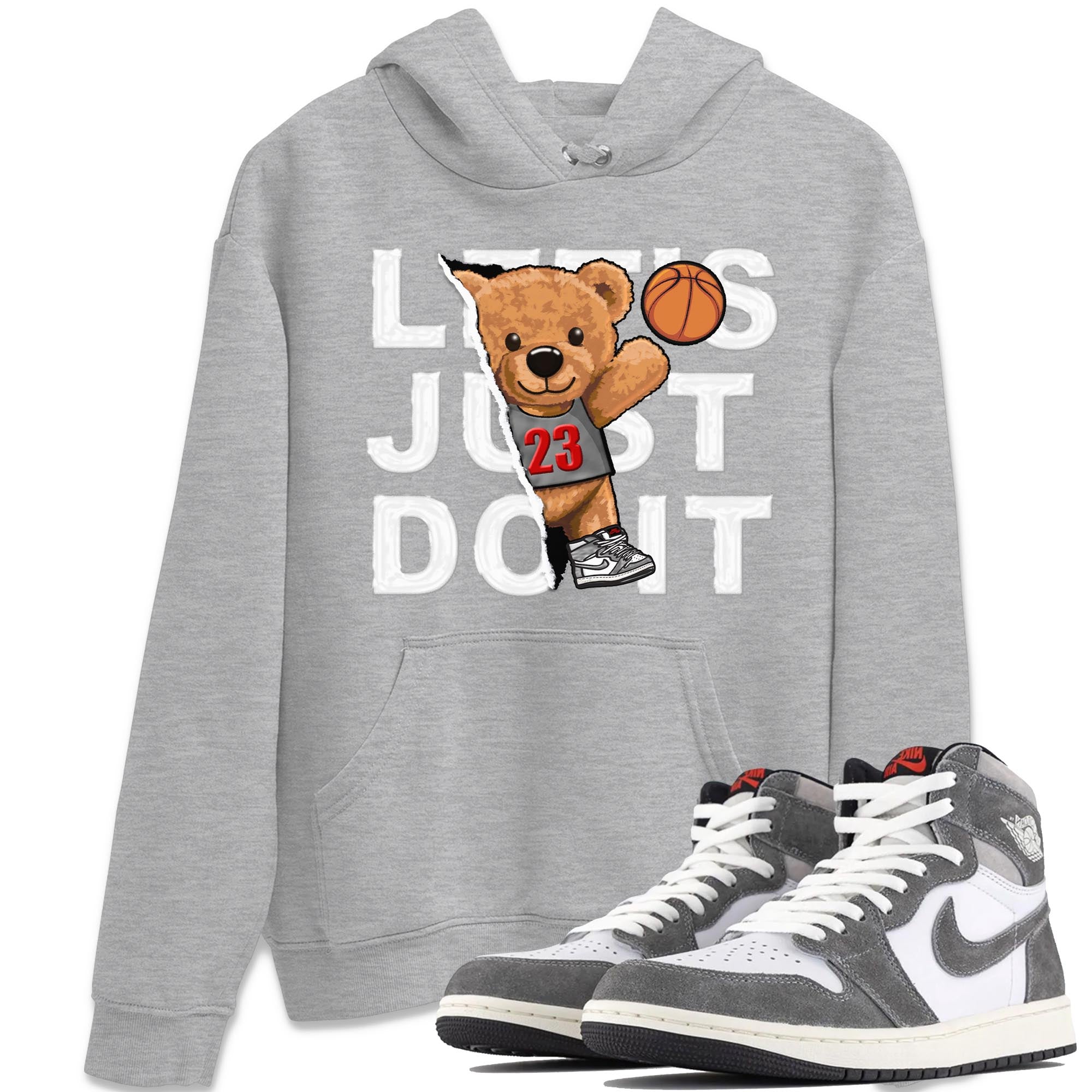 1s High OG Washed Heritage Sneaker Match Tees Rip Out Bear Streetwear Sneaker Shirt Air Jordan 1 Washed Heritage Sneaker Release Tees Unisex Shirts Heather Grey 1
