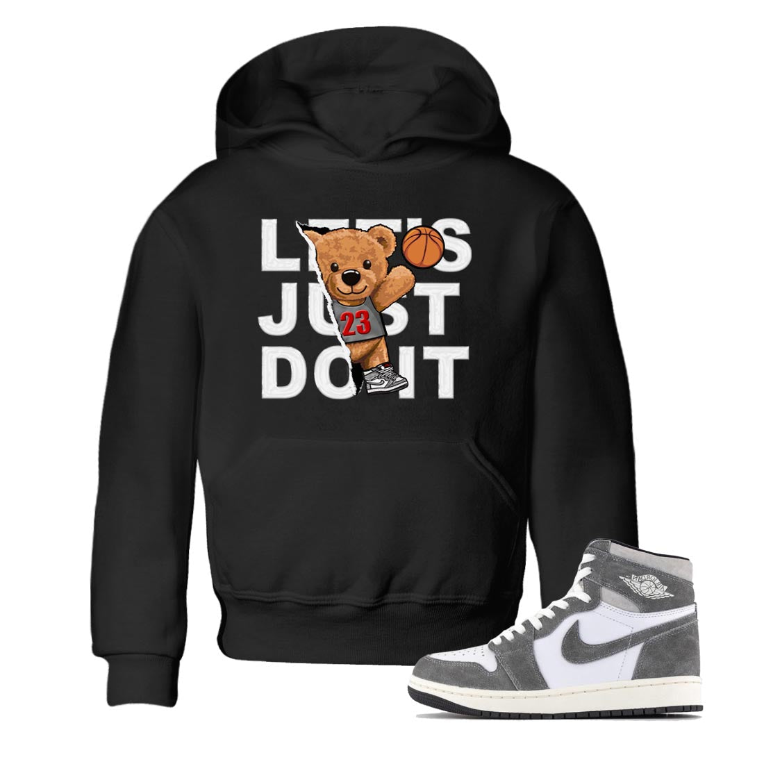 1s High OG Washed Heritage Sneaker Match Tees Rip Out Bear Streetwear Sneaker Shirt Air Jordan 1 Washed Heritage Sneaker Release Tees Kids Shirts Black 1