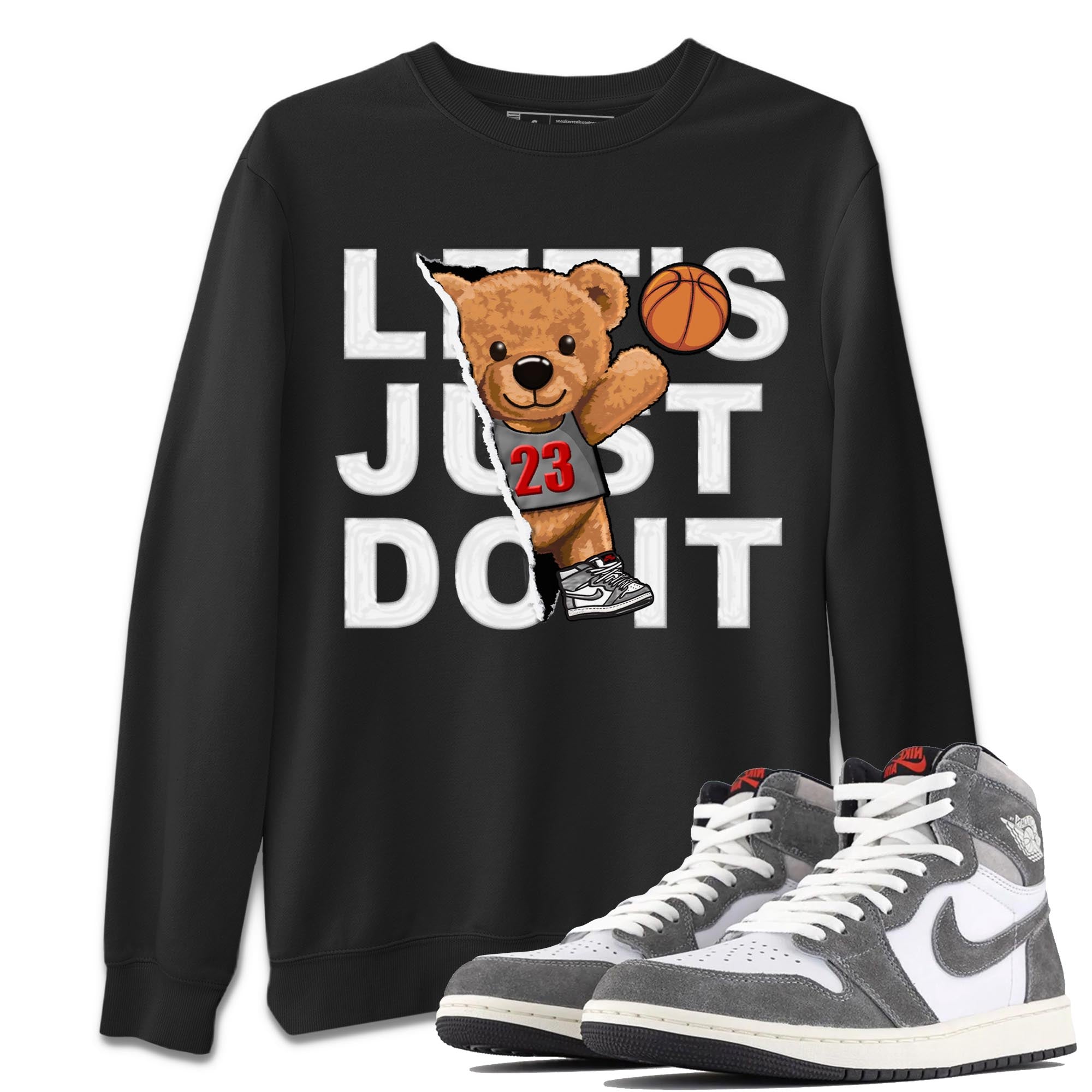 1s High OG Washed Heritage Sneaker Match Tees Rip Out Bear Streetwear Sneaker Shirt Air Jordan 1 Washed Heritage Sneaker Release Tees Unisex Shirts Black 1