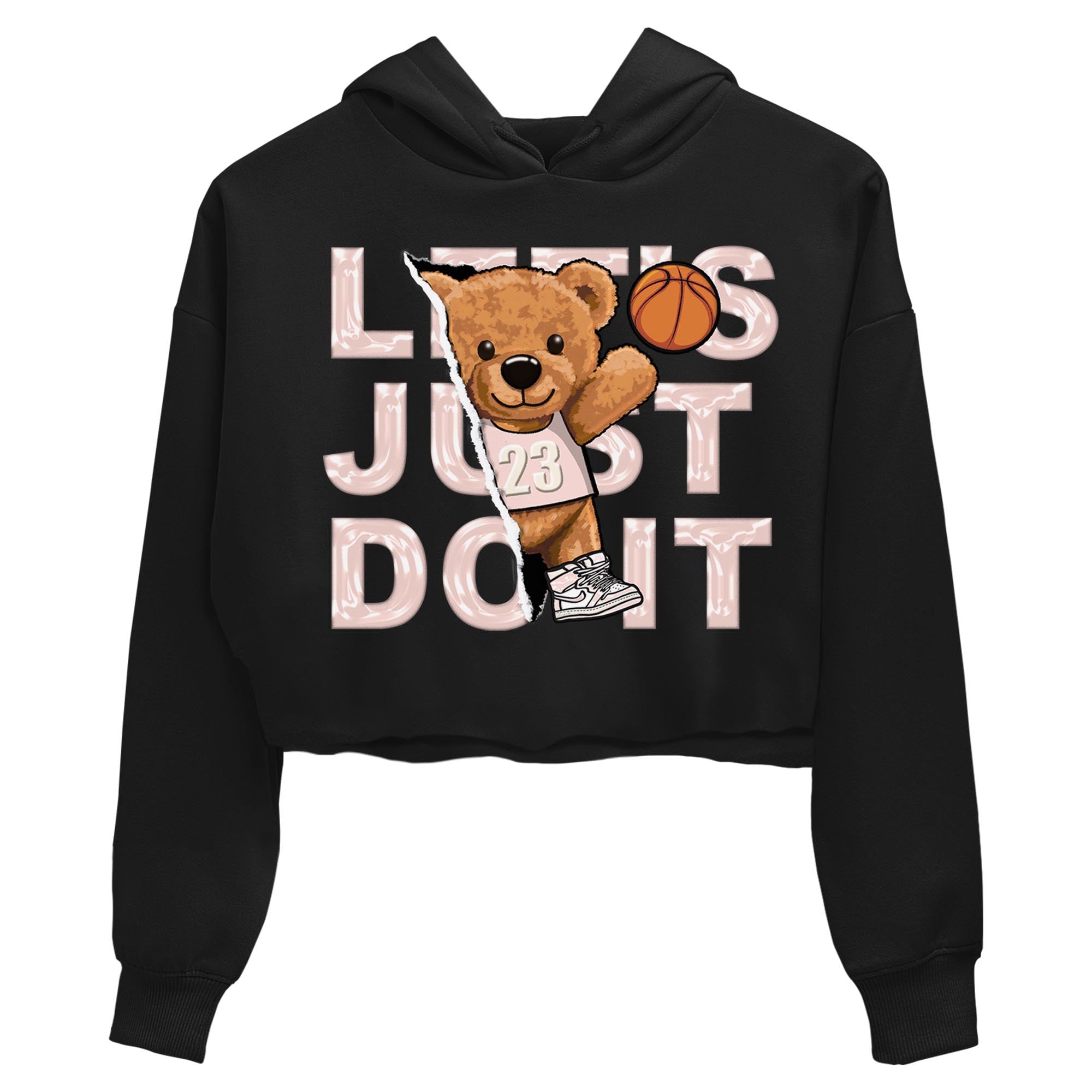 Air Jordan 1 Washed Pink Sneaker Match Tees Rip Out Bear Streetwear Sneaker Shirt AJ1 Washed Pink Sneaker Release Tees Women's Shirts Black 2