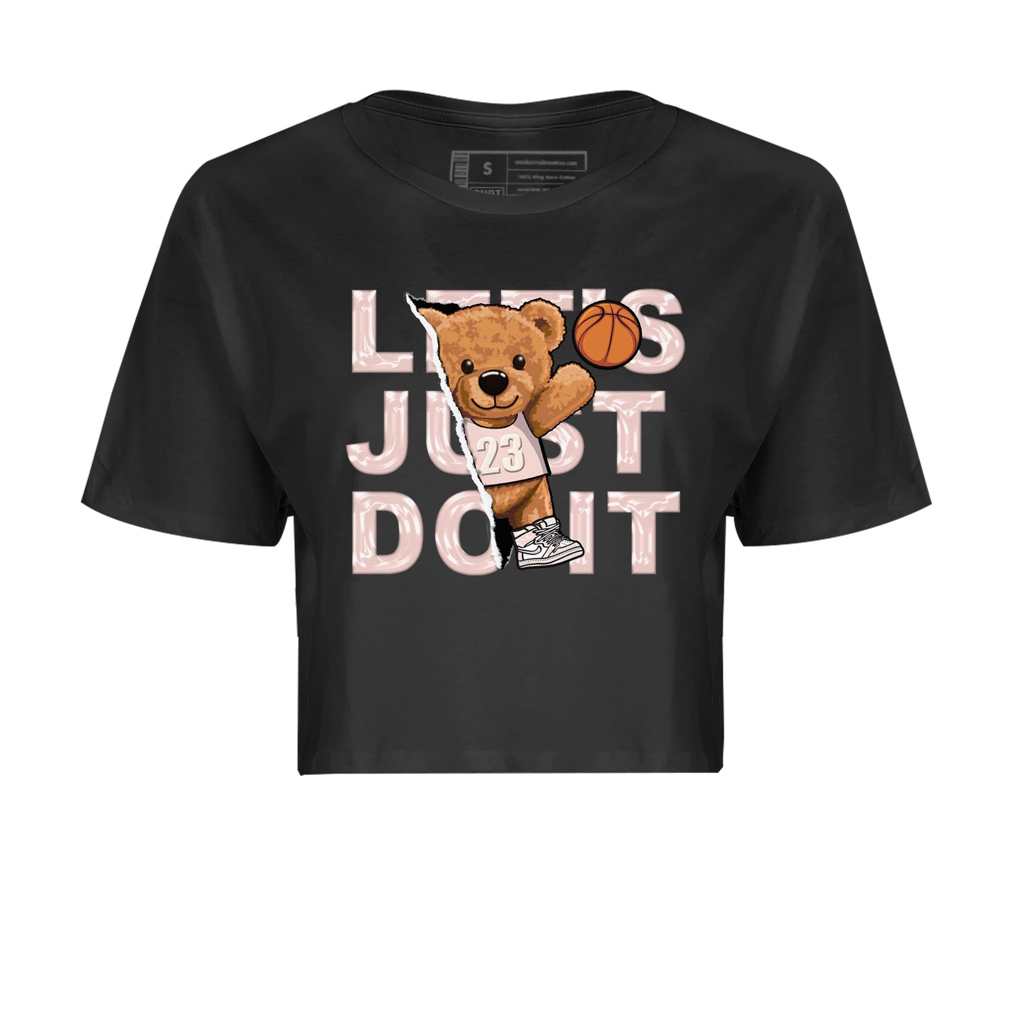 Air Jordan 1 Washed Pink Sneaker Match Tees Rip Out Bear Streetwear Sneaker Shirt AJ1 Washed Pink Sneaker Release Tees Women's Shirts Black 2